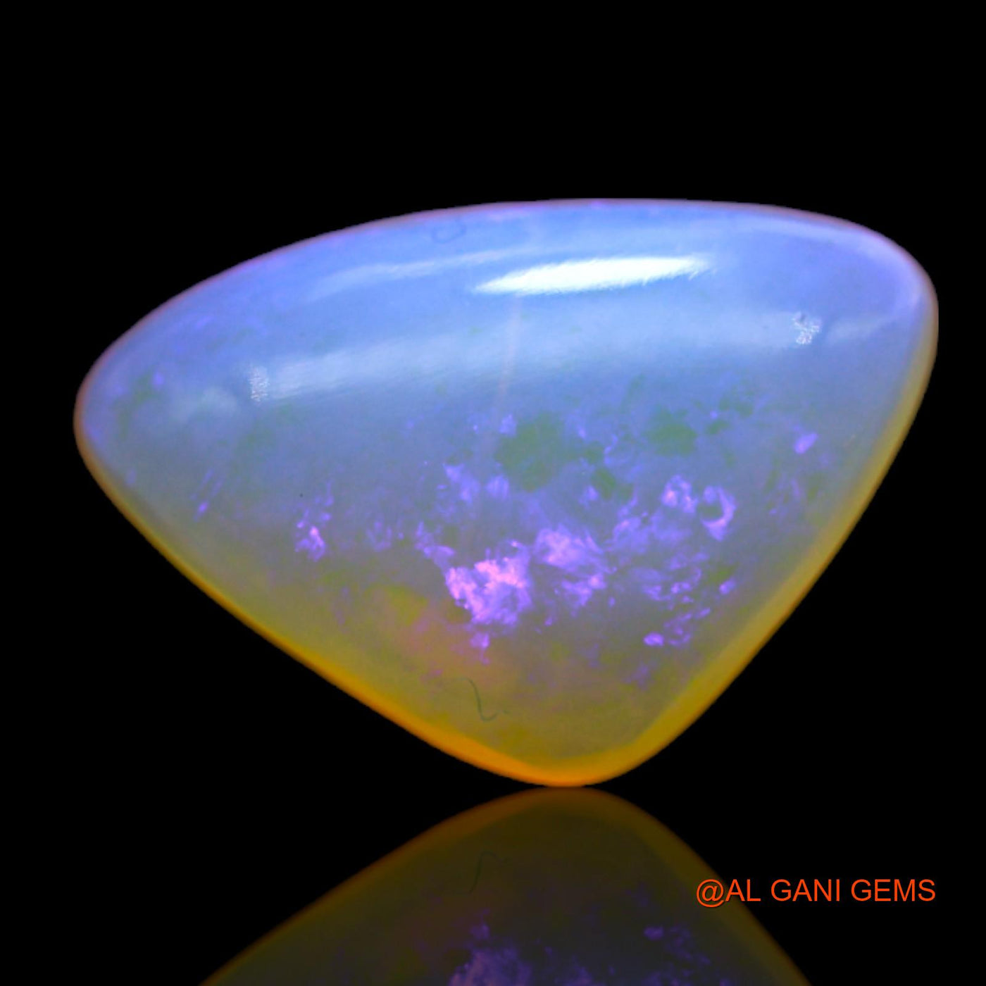4.55 Cts Natural Australian Fire Opal Loose Gemstone Trillion Cabochon 14x10x5 mm AB-748