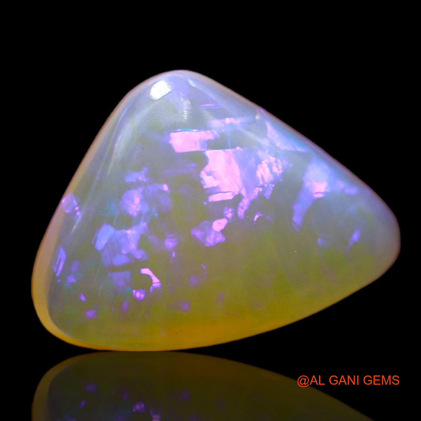 3.20 Cts Natural Australian Fire Opal Loose Gemstone Trillion Cabochon 13x9x4 mm AB-750