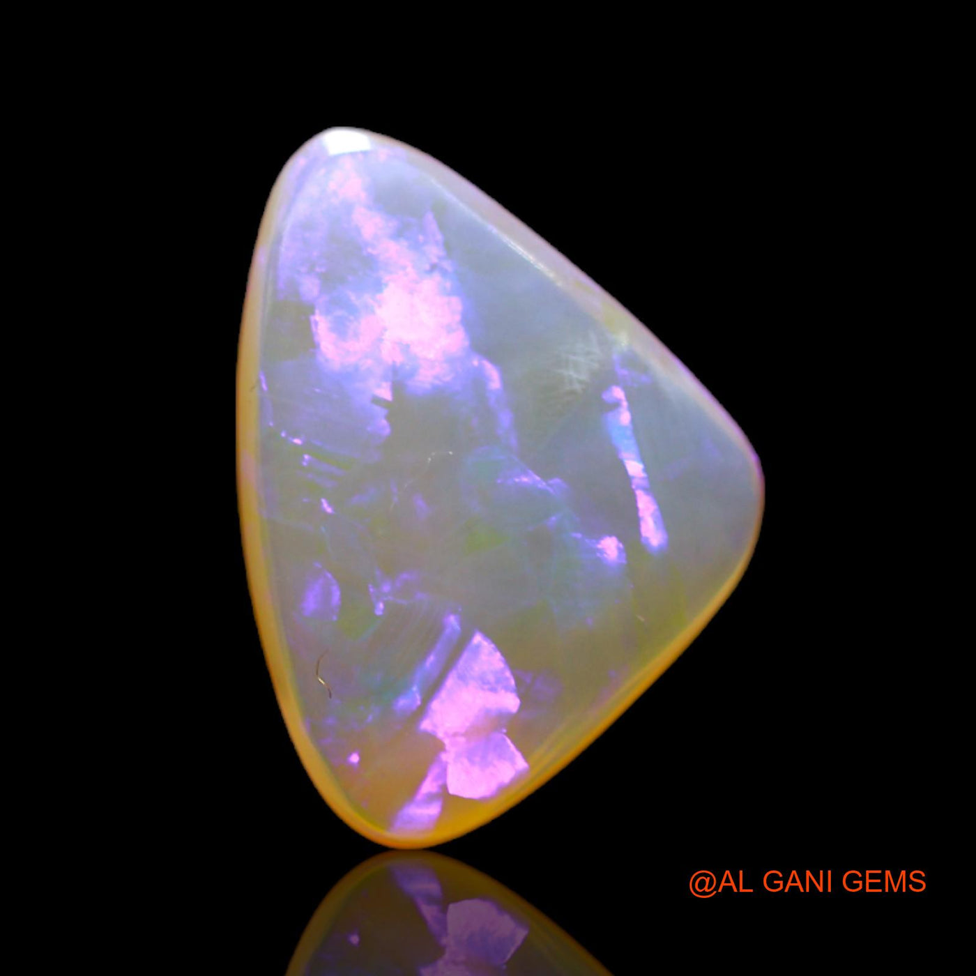 3.20 Cts Natural Australian Fire Opal Loose Gemstone Trillion Cabochon 13x9x4 mm AB-750