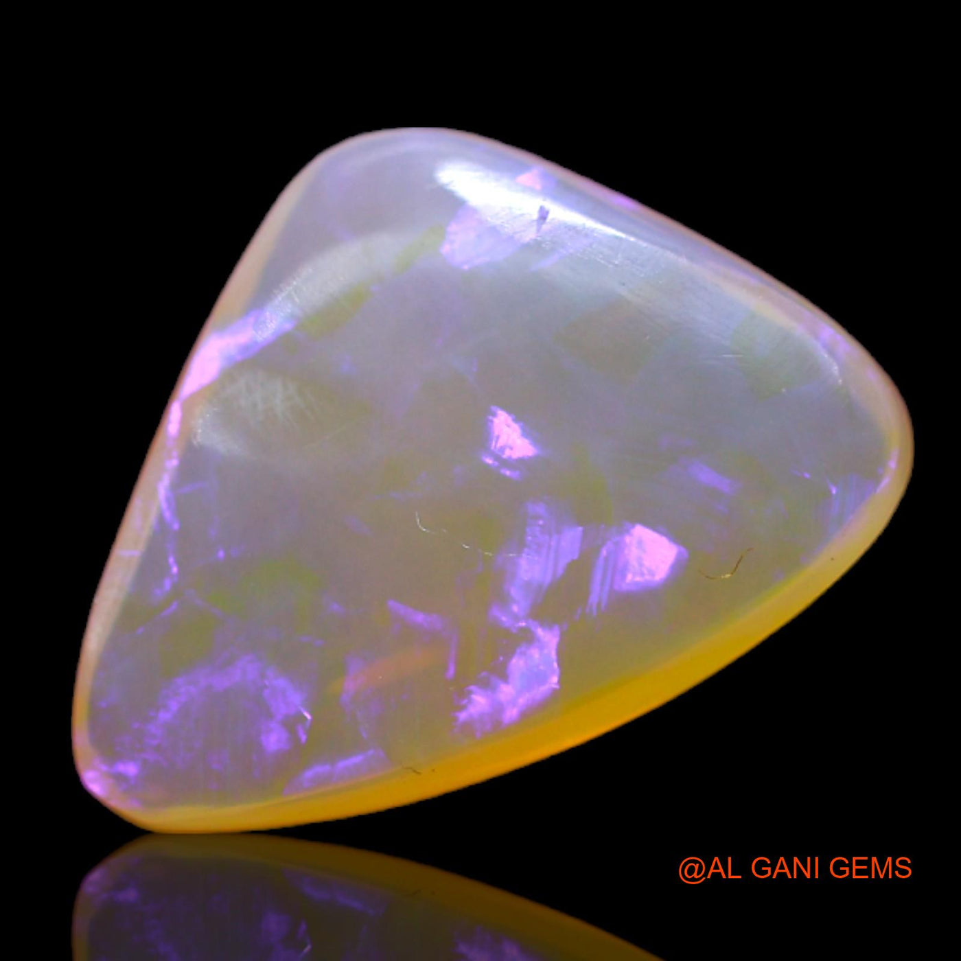 3.20 Cts Natural Australian Fire Opal Loose Gemstone Trillion Cabochon 13x9x4 mm AB-750