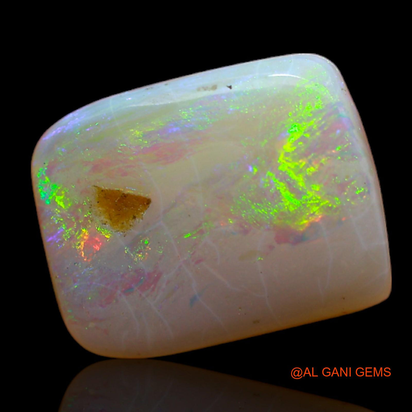 Natural Untreated Fire Opal Loose Gemstone Square Cabochon From Australia 3.95 Cts 13x10x4 mm AB-755