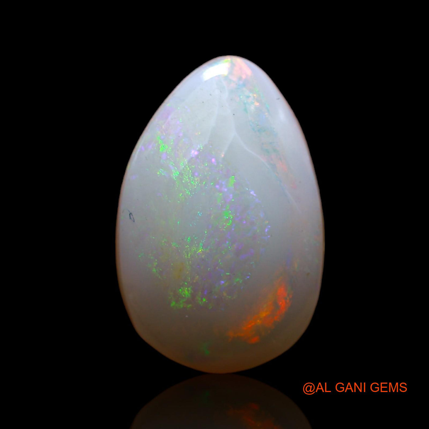 Natural Fire Opal Gemstone 3.60 Cts Loose Pear Cabochon From Australia 14x9x4 mm AB-763