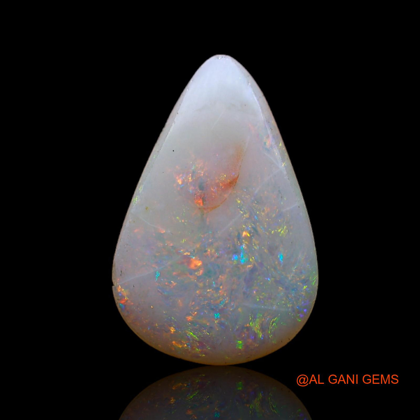 Natural Fire Opal Gemstone 2.00 Cts Loose Pear Cabochon From Australia 15x9x2 mm AB-768