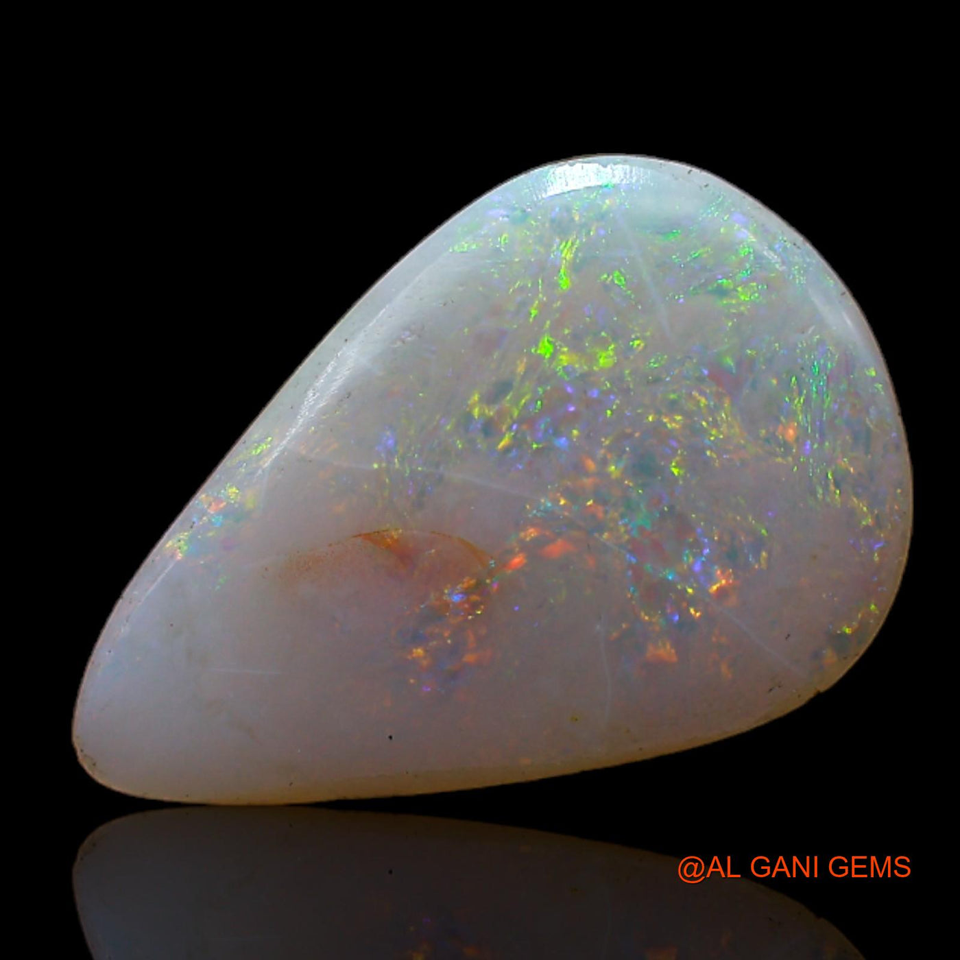 Natural Fire Opal Gemstone 2.00 Cts Loose Pear Cabochon From Australia 15x9x2 mm AB-768