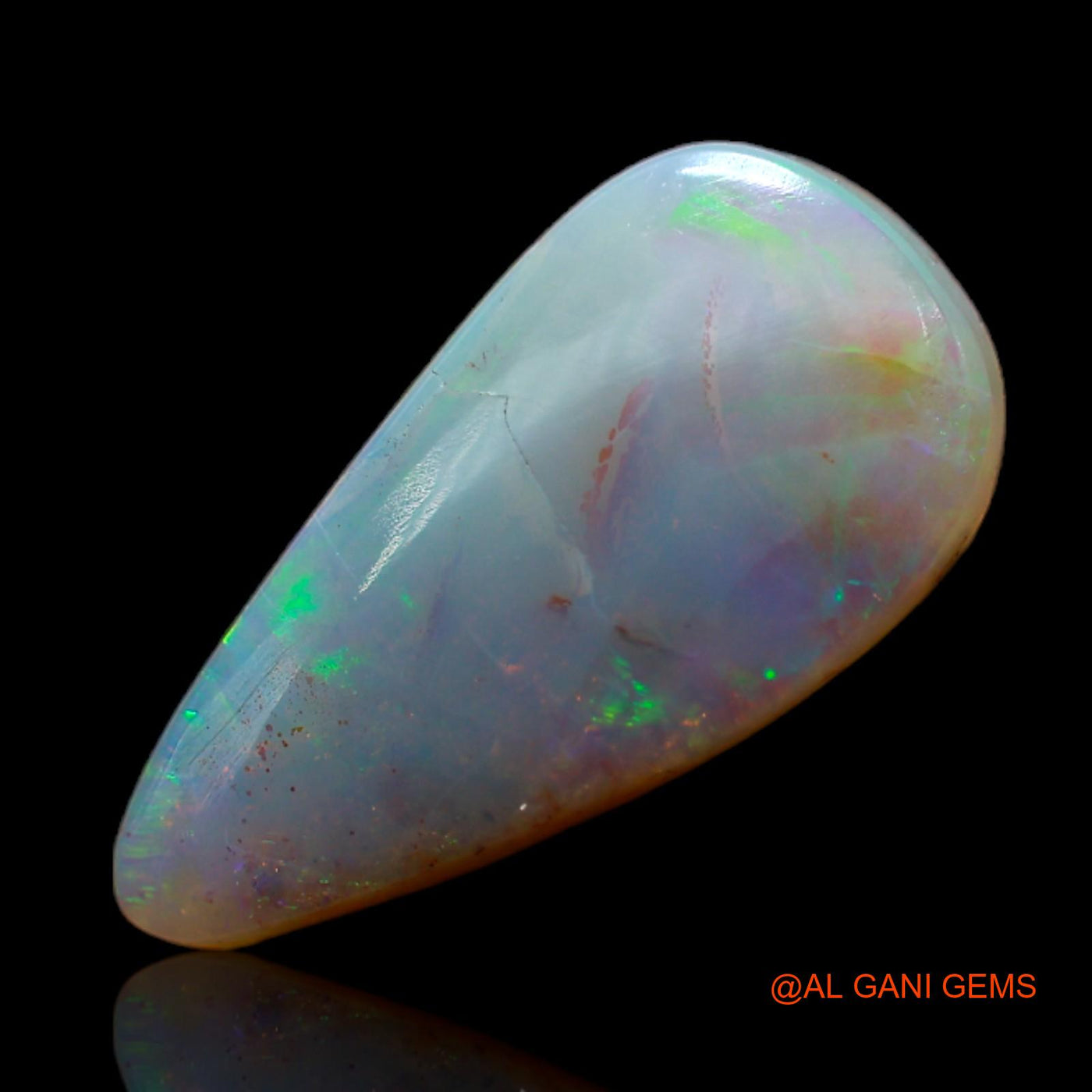 2.80 Cts Unheated Australian Fire Opal Loose Gemstone Fancy Cabochon Natural 15x8x3 mm AB-776