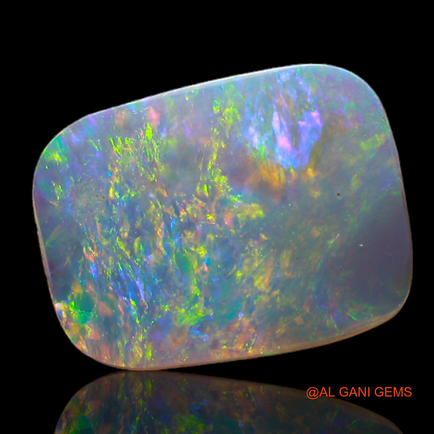 1.35 Cts Unheated Australian Fire Opal Loose Gemstone Fancy Cabochon Natural 12x9x1 mm AB-786