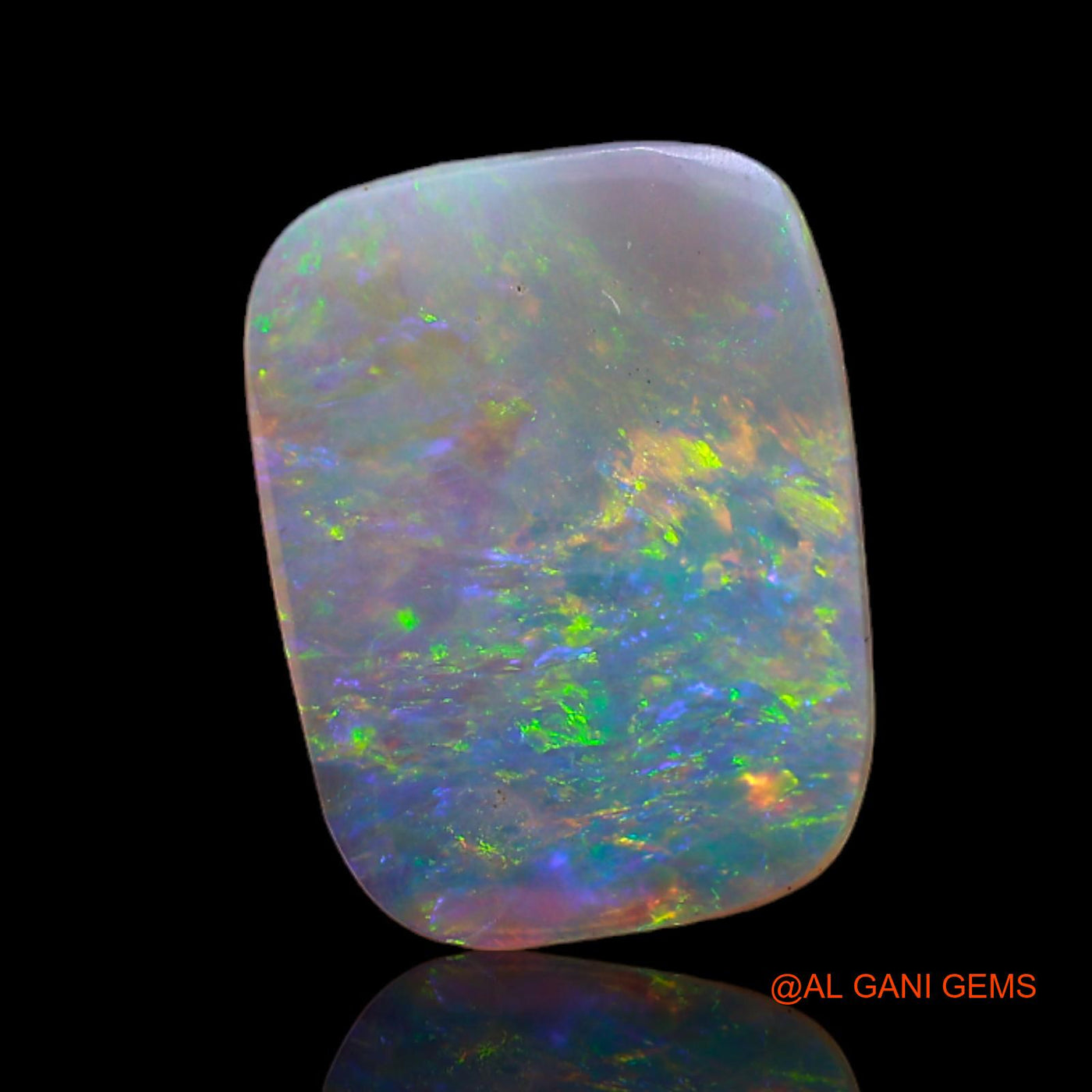 1.35 Cts Unheated Australian Fire Opal Loose Gemstone Fancy Cabochon Natural 12x9x1 mm AB-786