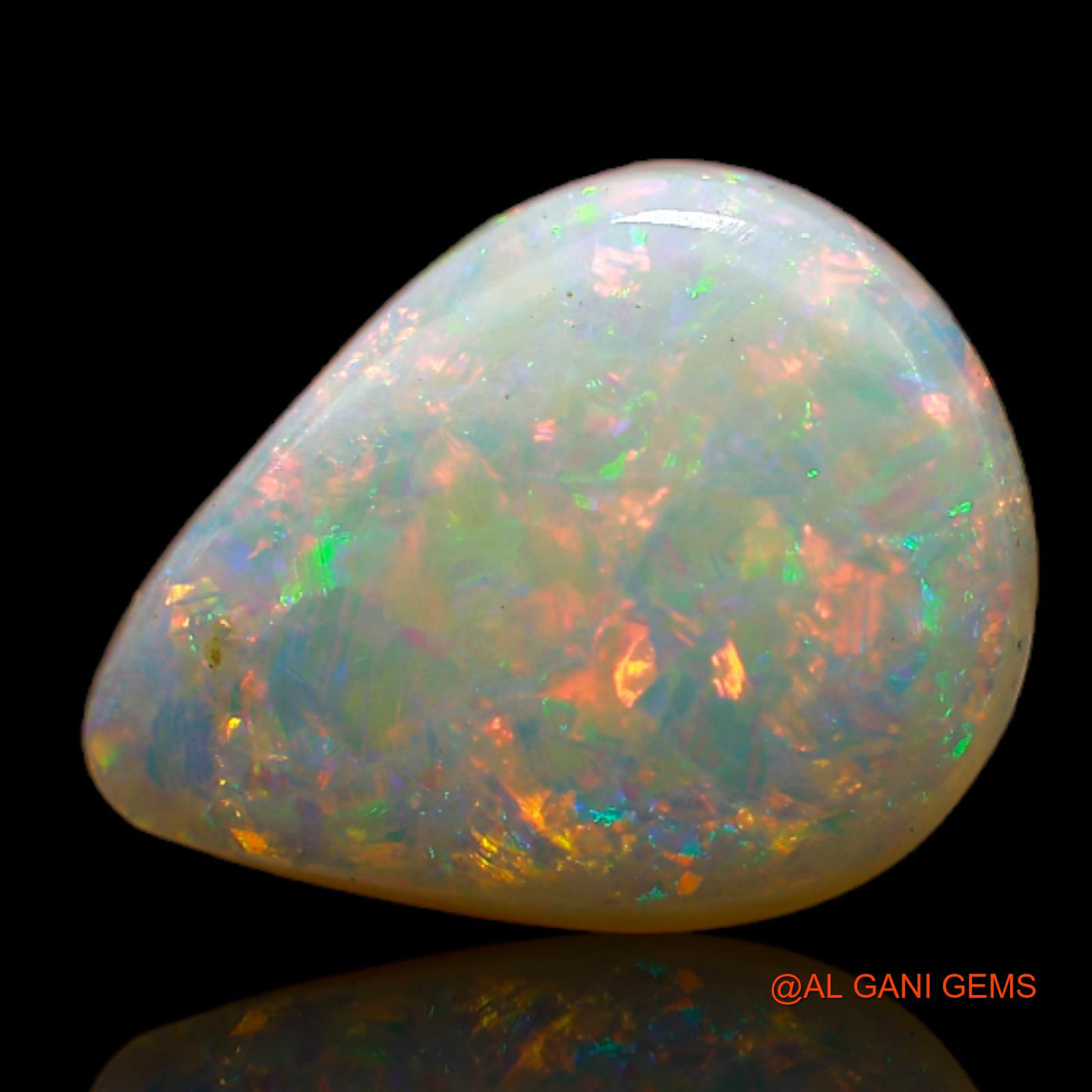 2.05 Cts Natural Australian Fire Opal Pear Cabochon Loose Gemstone For Jewelry 12x9x3 mm AB-790