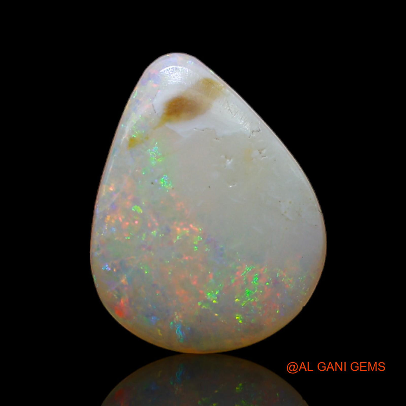 2.05 Cts Natural Australian Fire Opal Pear Cabochon Loose Gemstone For Jewelry 12x9x3 mm AB-790