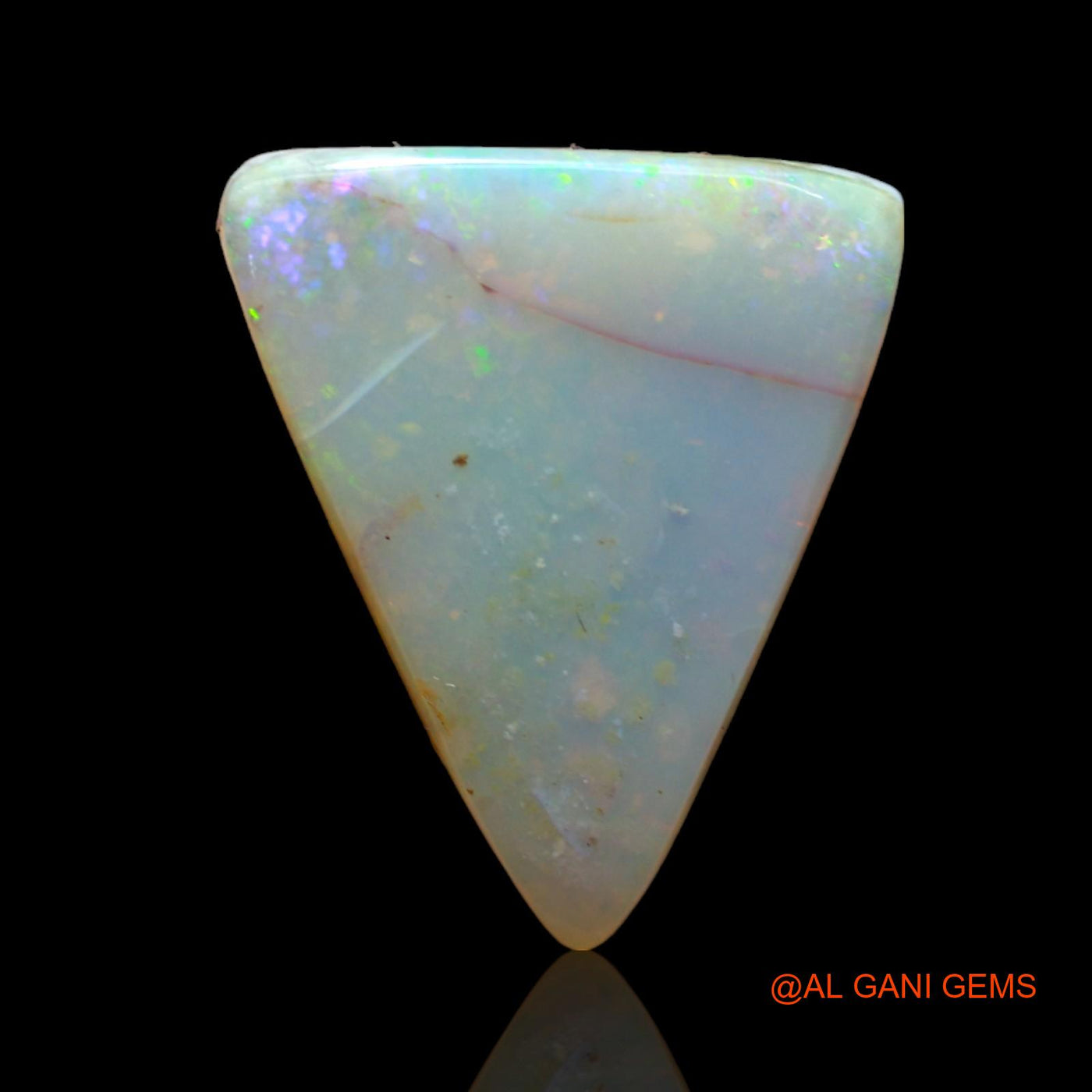 6.00 Cts Natural Australian Fire Opal Loose Gemstone Trillion Cabochon 17x14x4 mm AB-827