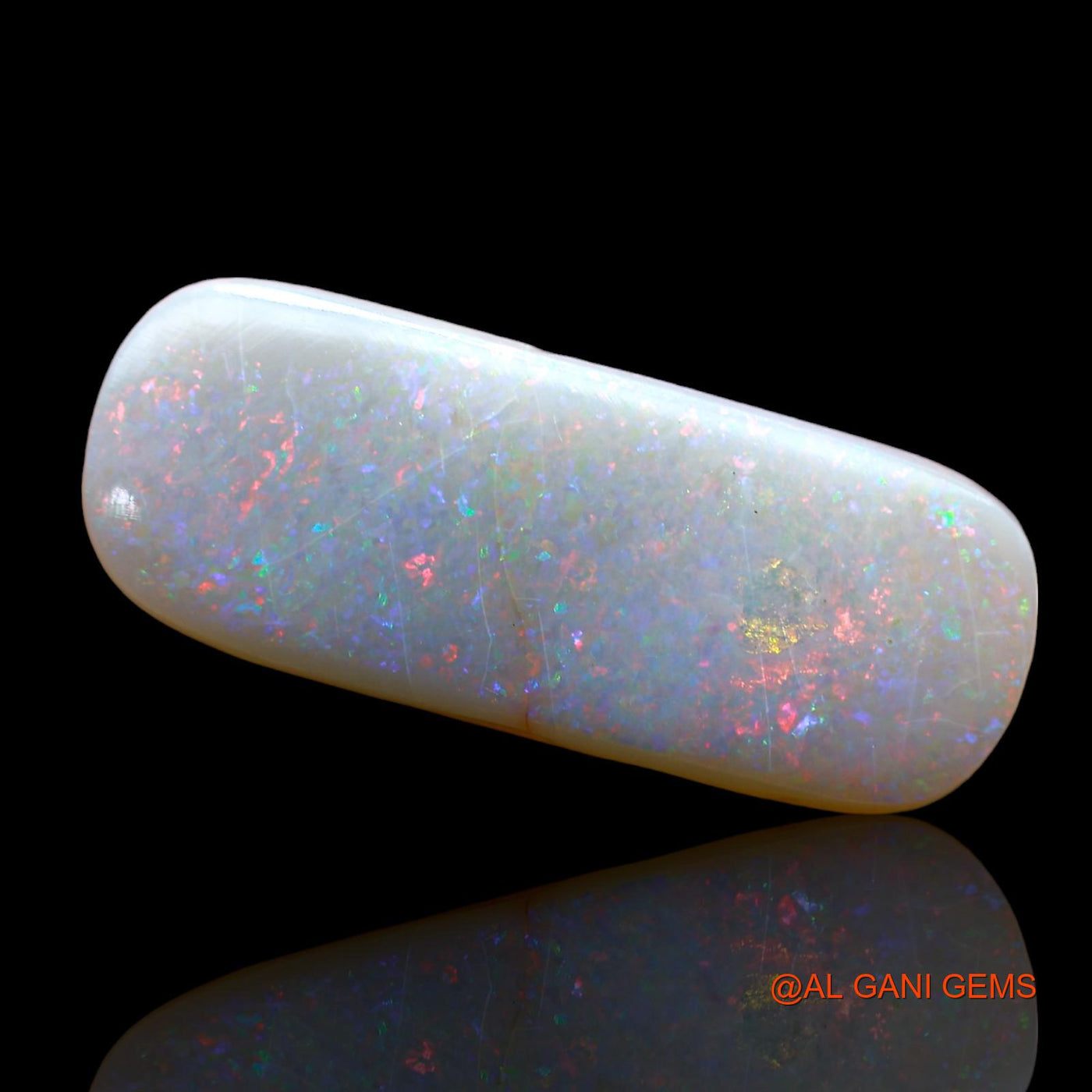 Natural Untreated Fire Opal Loose Gemstone Fancy Cabochon From Australia 4.00 Cts 21x8x2 mm AB-844