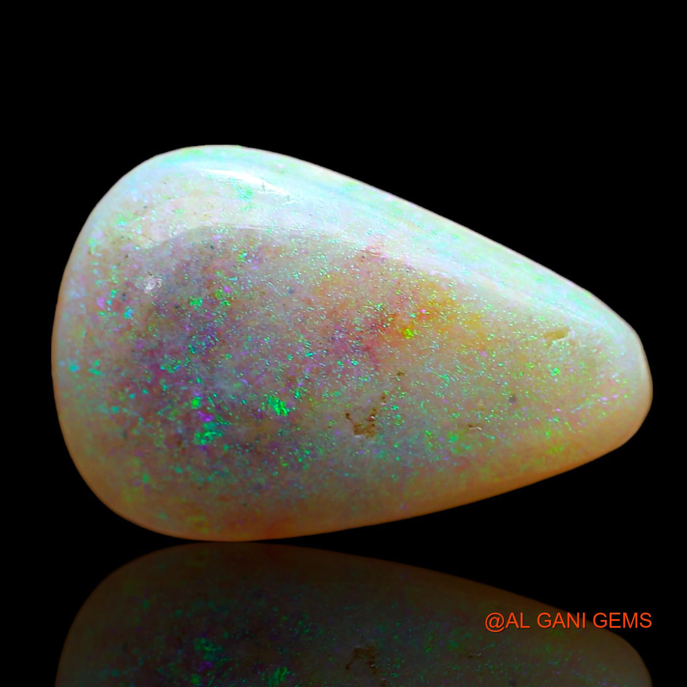 4.00 Cts Natural Australian Fire Opal Loose Gemstone Pear Cabochon 17x11x3 mm AB-852