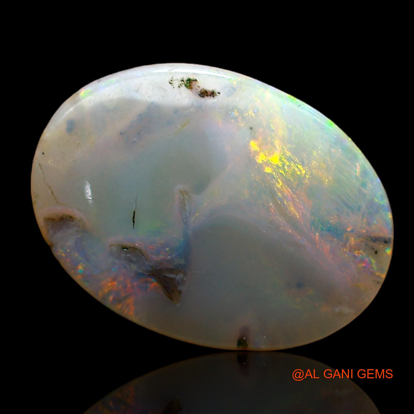 3.00 Cts Unheated Australian Fire Opal Loose Gemstone Oval Cabochon Natural 16x11x3 mm AB-855