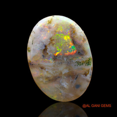 3.00 Cts Unheated Australian Fire Opal Loose Gemstone Oval Cabochon Natural 16x11x3 mm AB-855