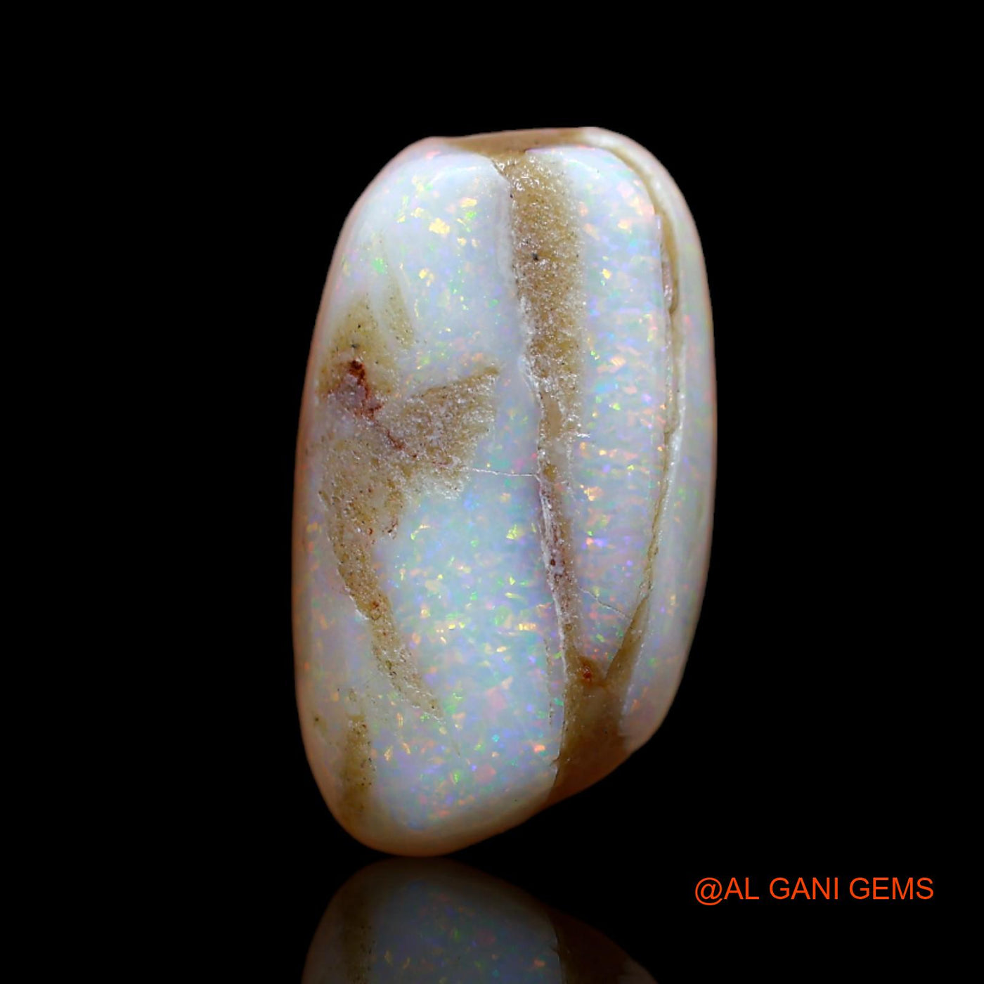 Natural Untreated Fire Opal Loose Gemstone Fancy Cabochon From Australia 8.25 Cts 19x10x6 mm AB-85