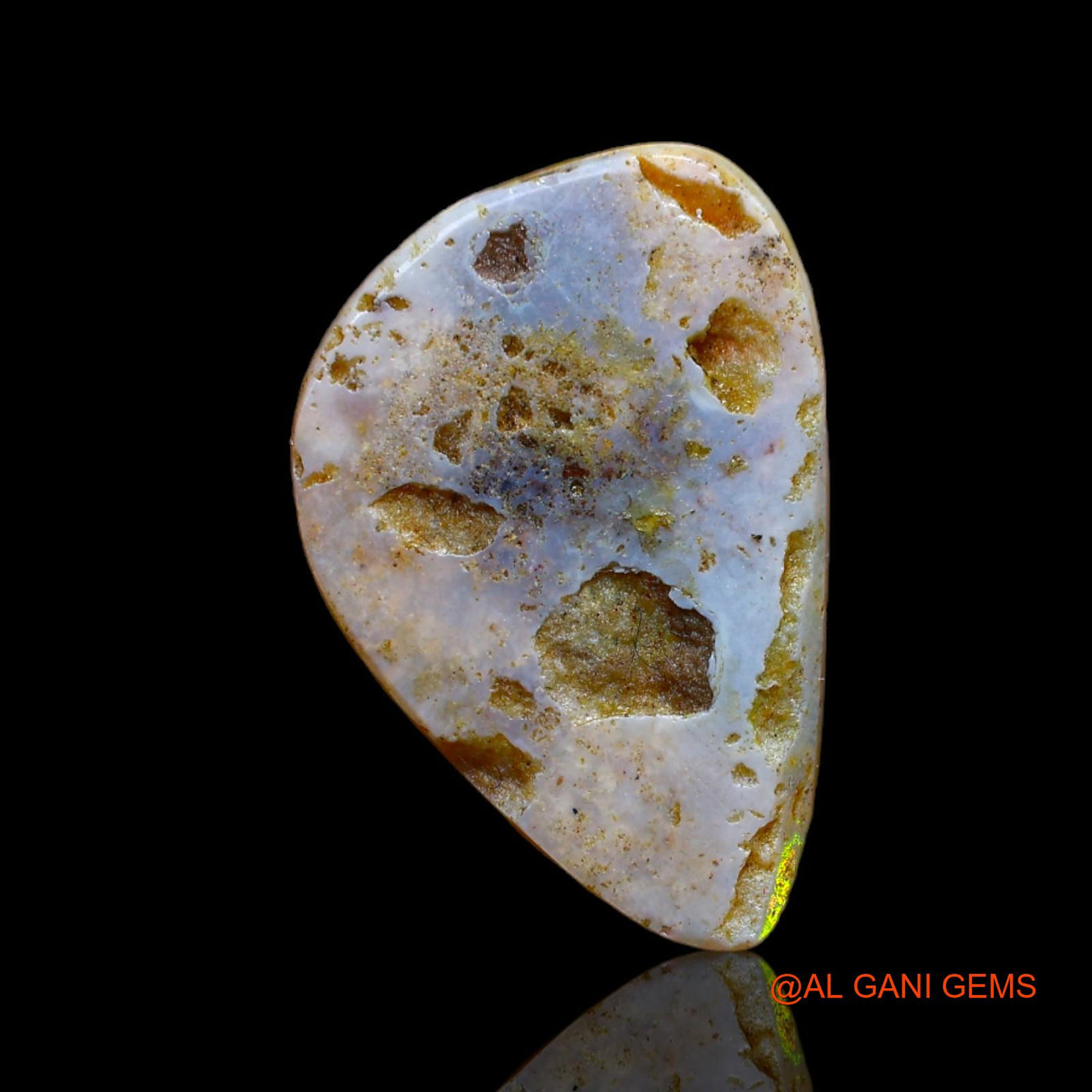 5.00 Cts Natural Australian Fire Opal Loose Gemstone Fancy Cabochon 19x13x1 mm AB-88