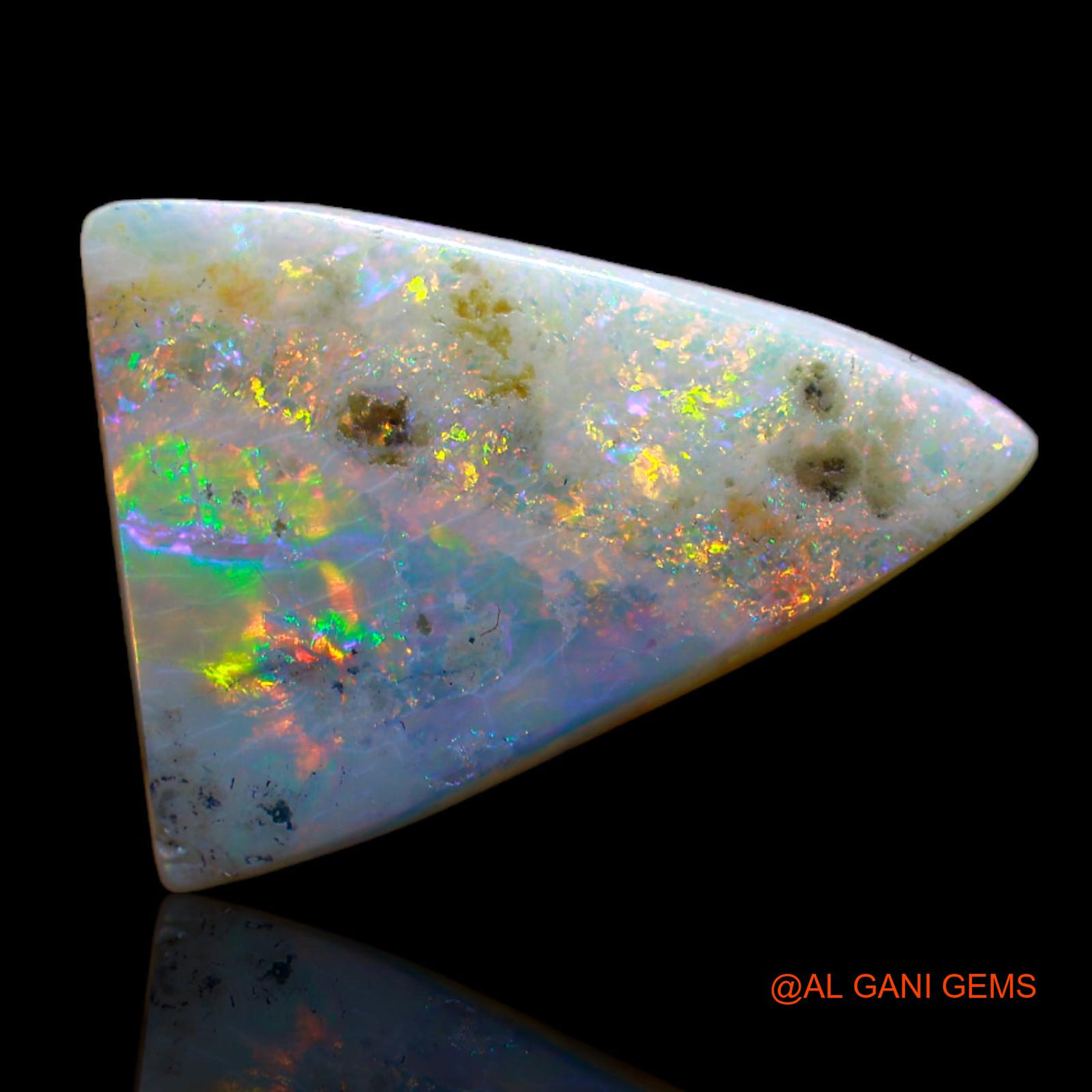 8.05 Cts Natural Australian Fire Opal Loose Gemstone Trillion Cabochon 21x16x4 mm AB-8