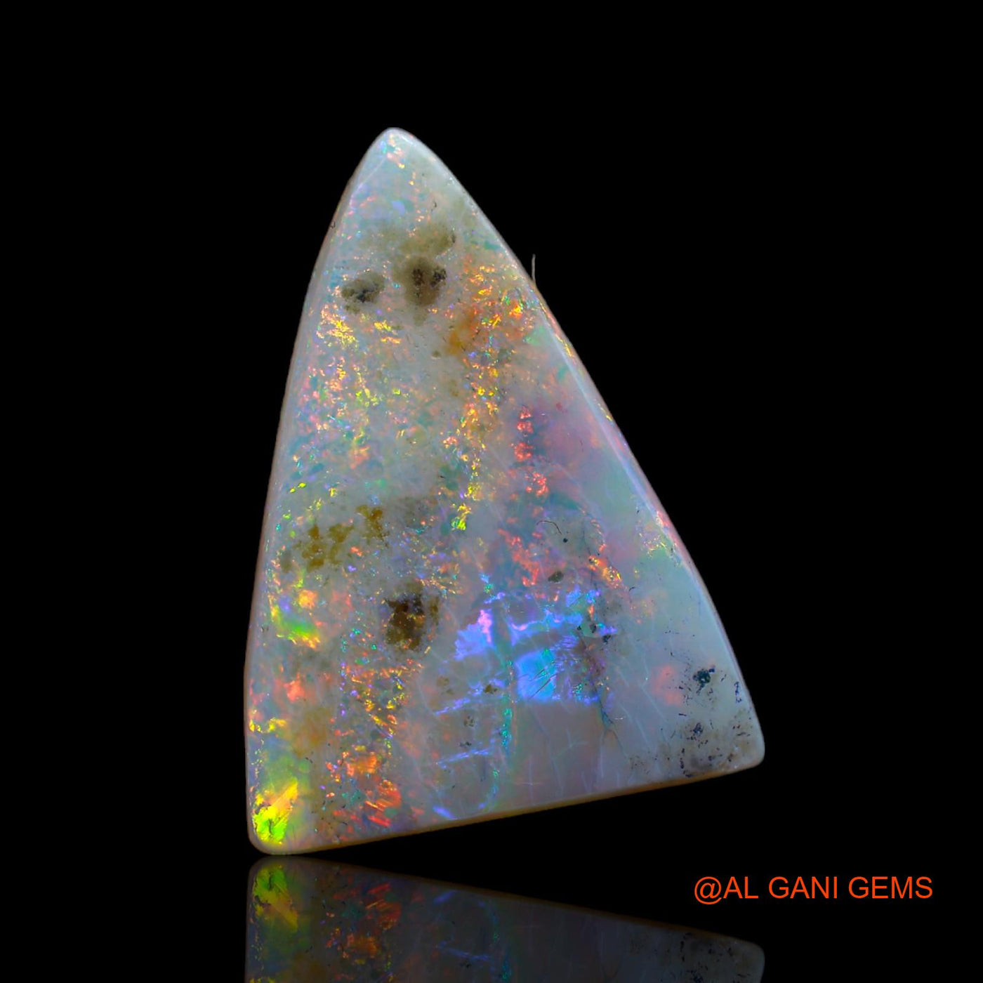 8.05 Cts Natural Australian Fire Opal Loose Gemstone Trillion Cabochon 21x16x4 mm AB-8