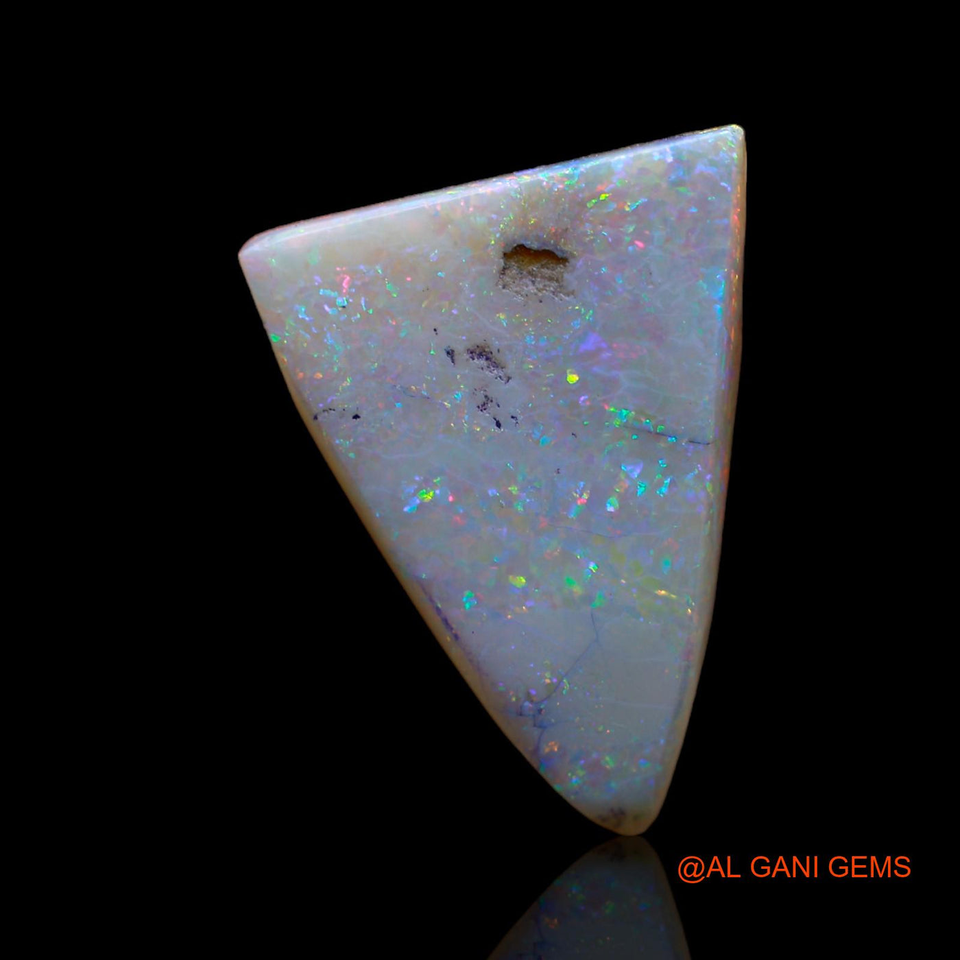 8.05 Cts Natural Australian Fire Opal Loose Gemstone Trillion Cabochon 21x16x4 mm AB-8