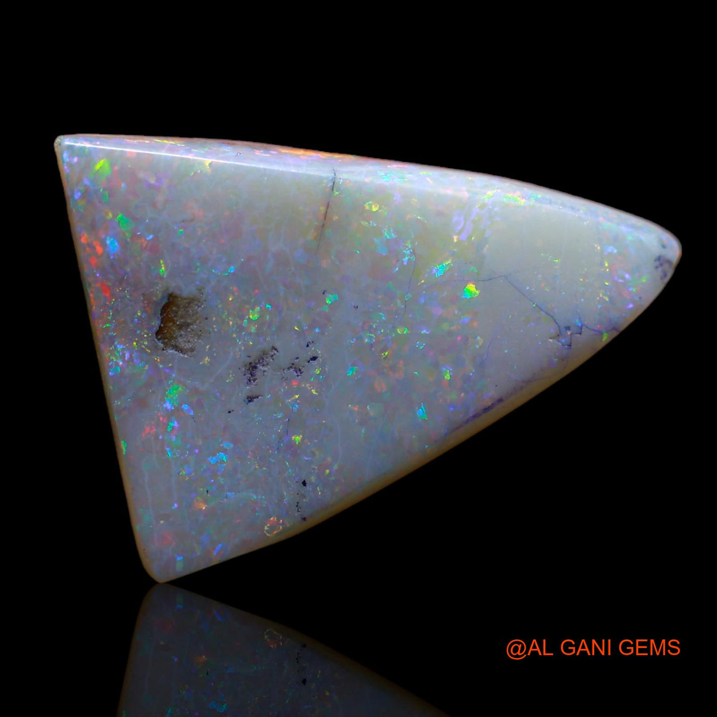 8.05 Cts Natural Australian Fire Opal Loose Gemstone Trillion Cabochon 21x16x4 mm AB-8