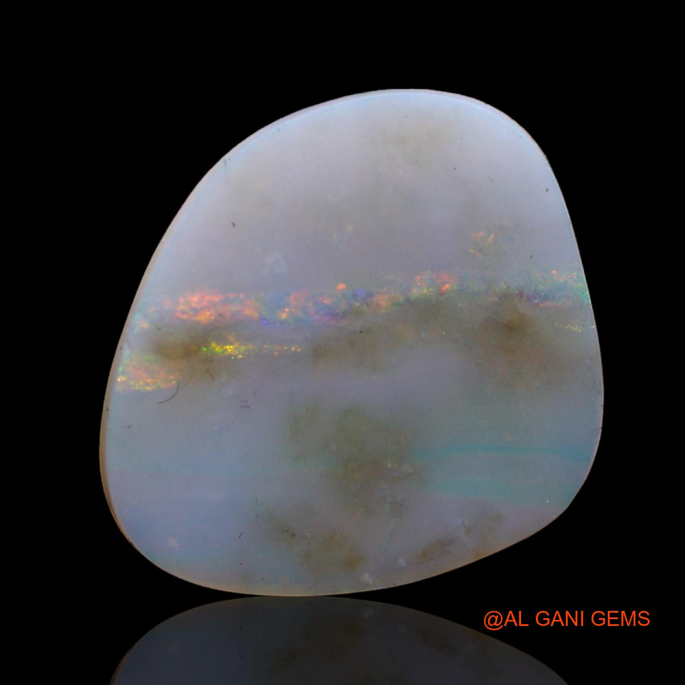 5.00 Cts Natural Australian Fire Opal Loose Gemstone Fancy Cabochon 18x19x2 mm AB-911