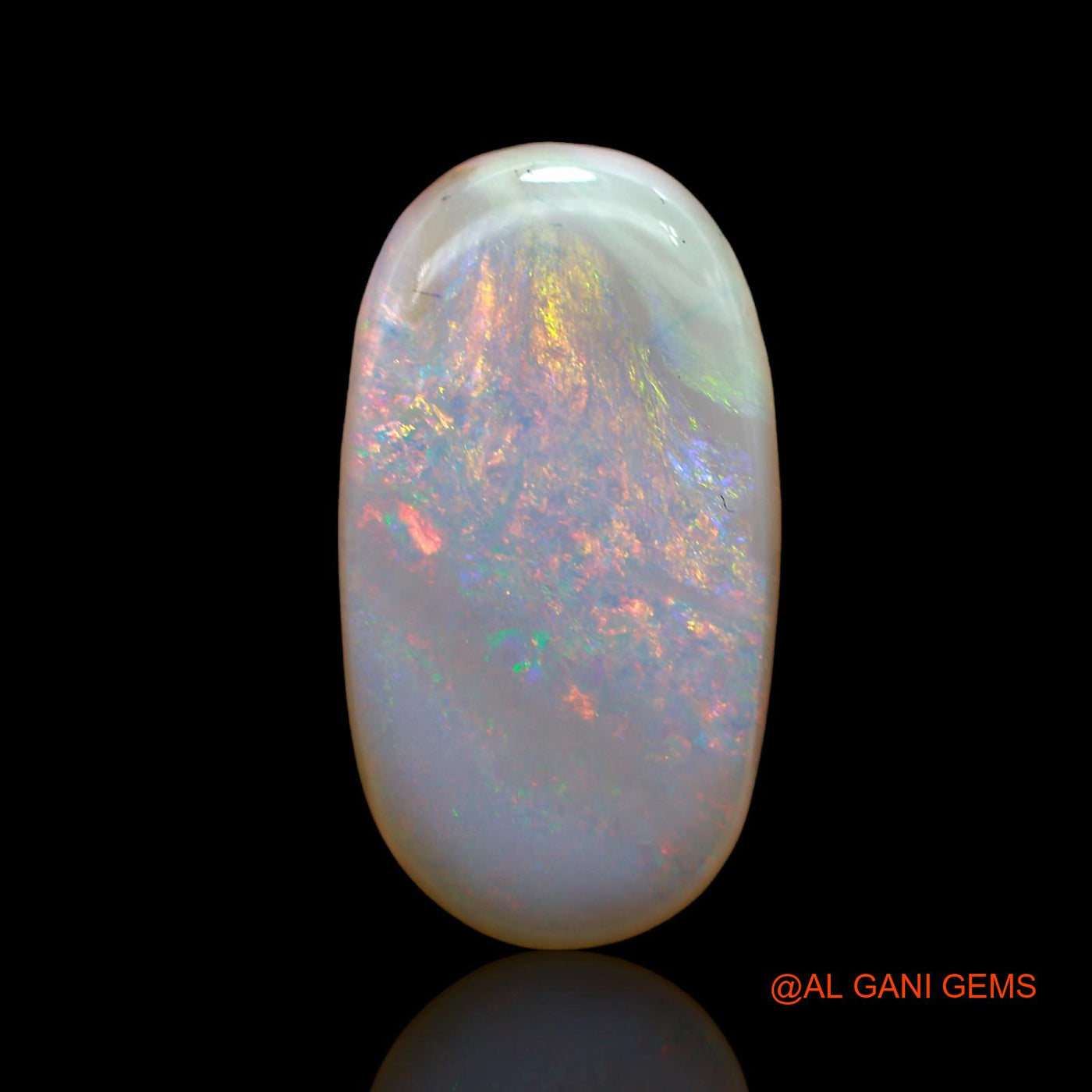 7.00 Cts Unheated Australian Fire Opal Loose Gemstone Oval Cabochon Natural 21x11x4 mm AB-916