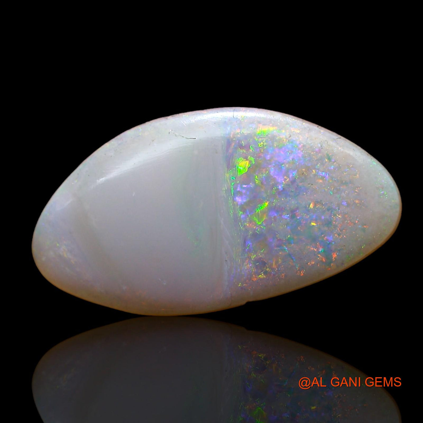 4.00 Cts Unheated Australian Fire Opal Loose Gemstone Fancy Cabochon Natural 21x11x3 mm AB-924
