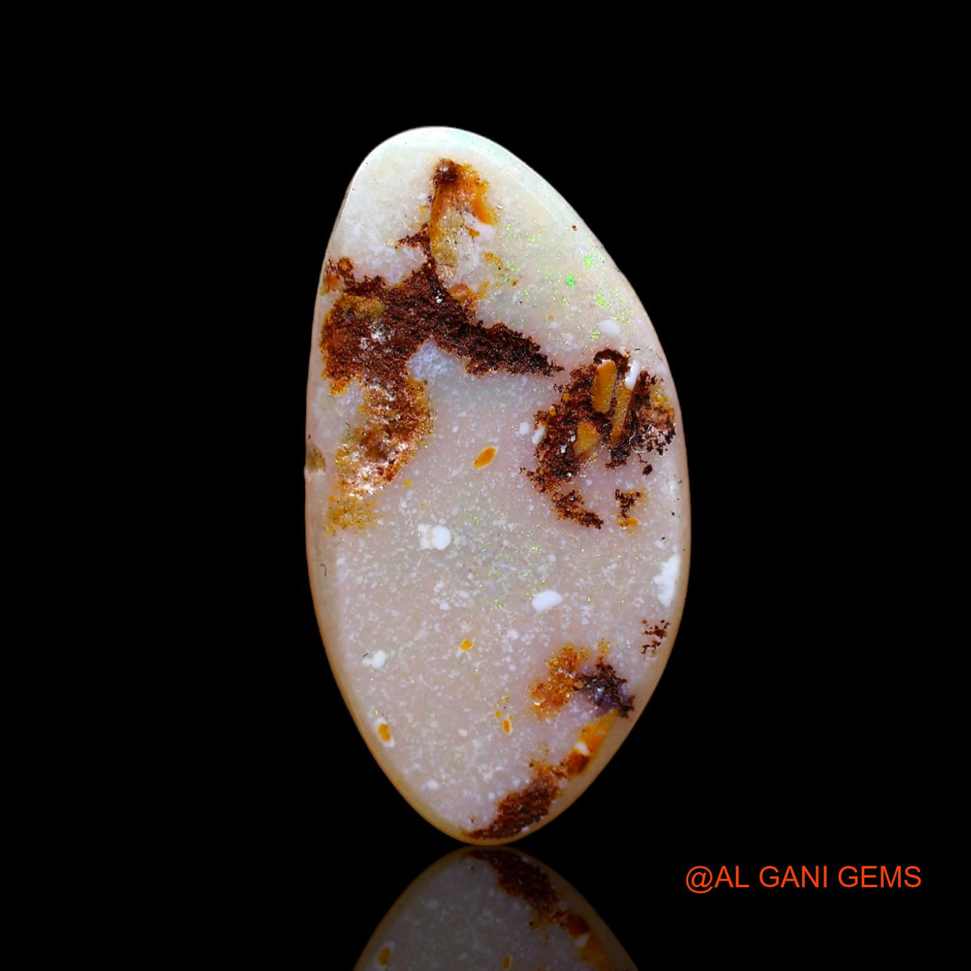 4.00 Cts Unheated Australian Fire Opal Loose Gemstone Fancy Cabochon Natural 21x11x3 mm AB-924