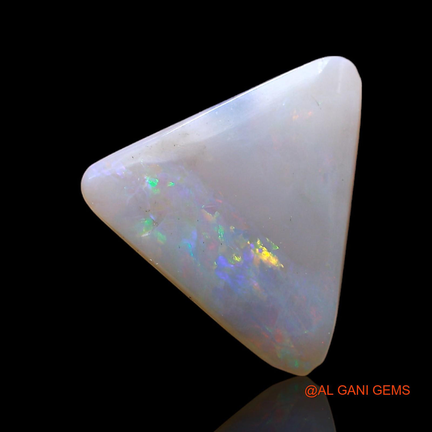 3.00 Cts Natural Australian Fire Opal Loose Gemstone Trillion Cabochon 14x13x2 mm AB-943