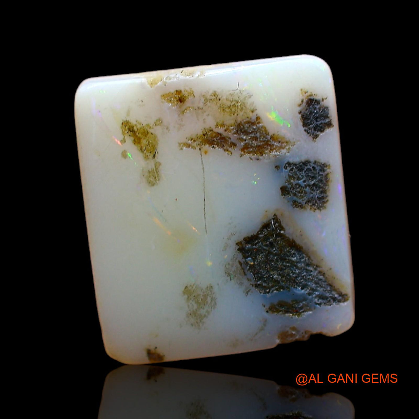 Natural Fire Opal Gemstone 5.00 Cts Loose Square Cabochon From Australia 13x11x4 mm AB-944