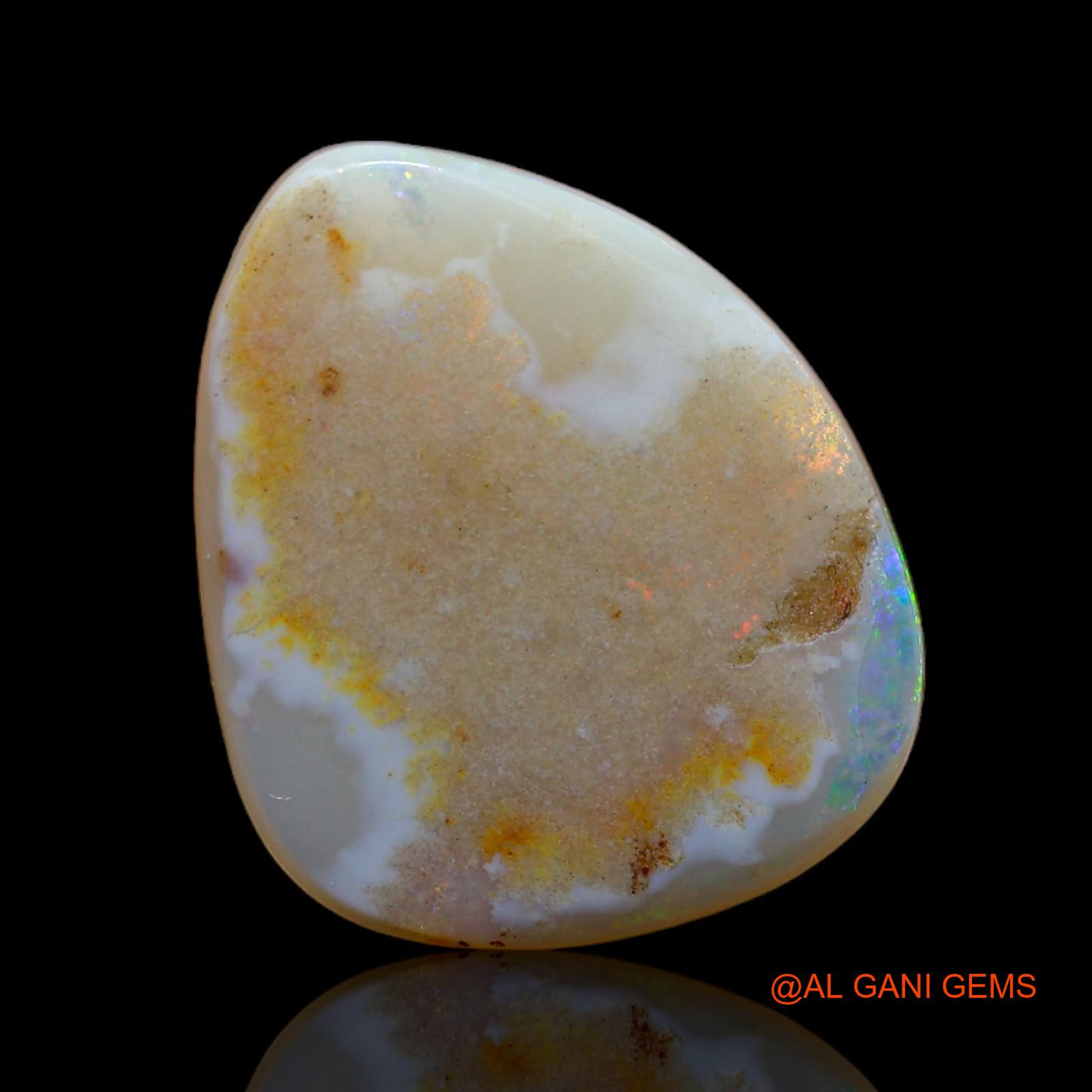 Natural Fire Opal Gemstone 6.35 Cts Loose Fancy Cabochon From Australia 19x16x4 mm AB-97