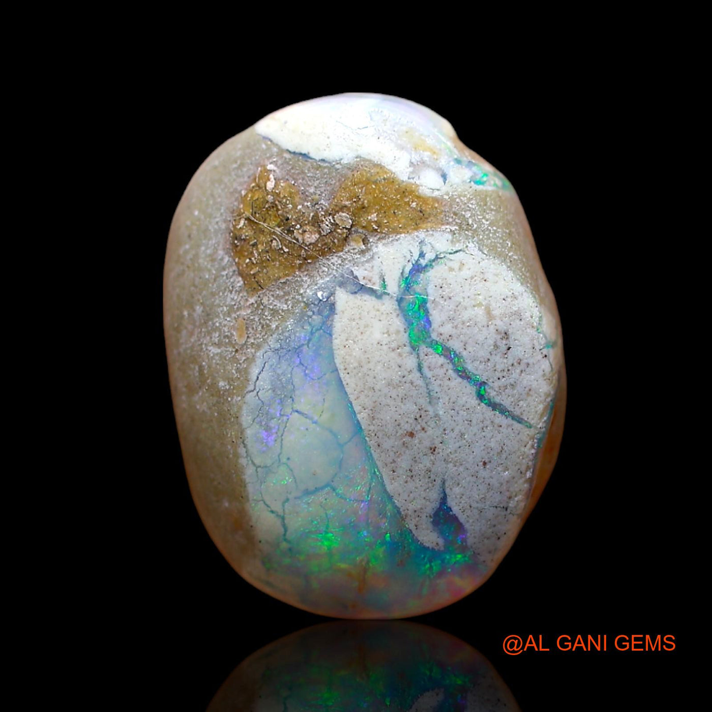 7.00 Cts Unheated Australian Fire Opal Loose Gemstone Oval Cabochon Natural 16x12x6 mm AB-980