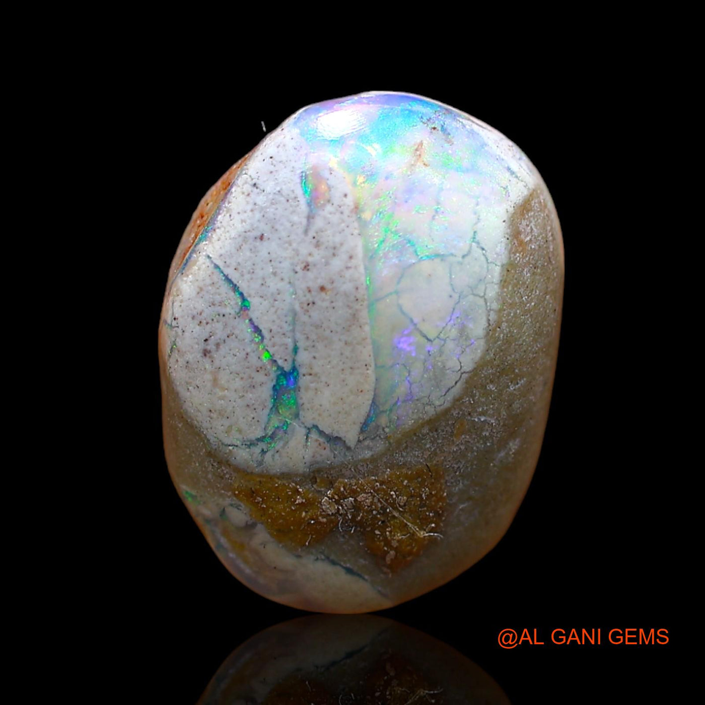 7.00 Cts Unheated Australian Fire Opal Loose Gemstone Oval Cabochon Natural 16x12x6 mm AB-980
