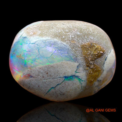 7.00 Cts Unheated Australian Fire Opal Loose Gemstone Oval Cabochon Natural 16x12x6 mm AB-980