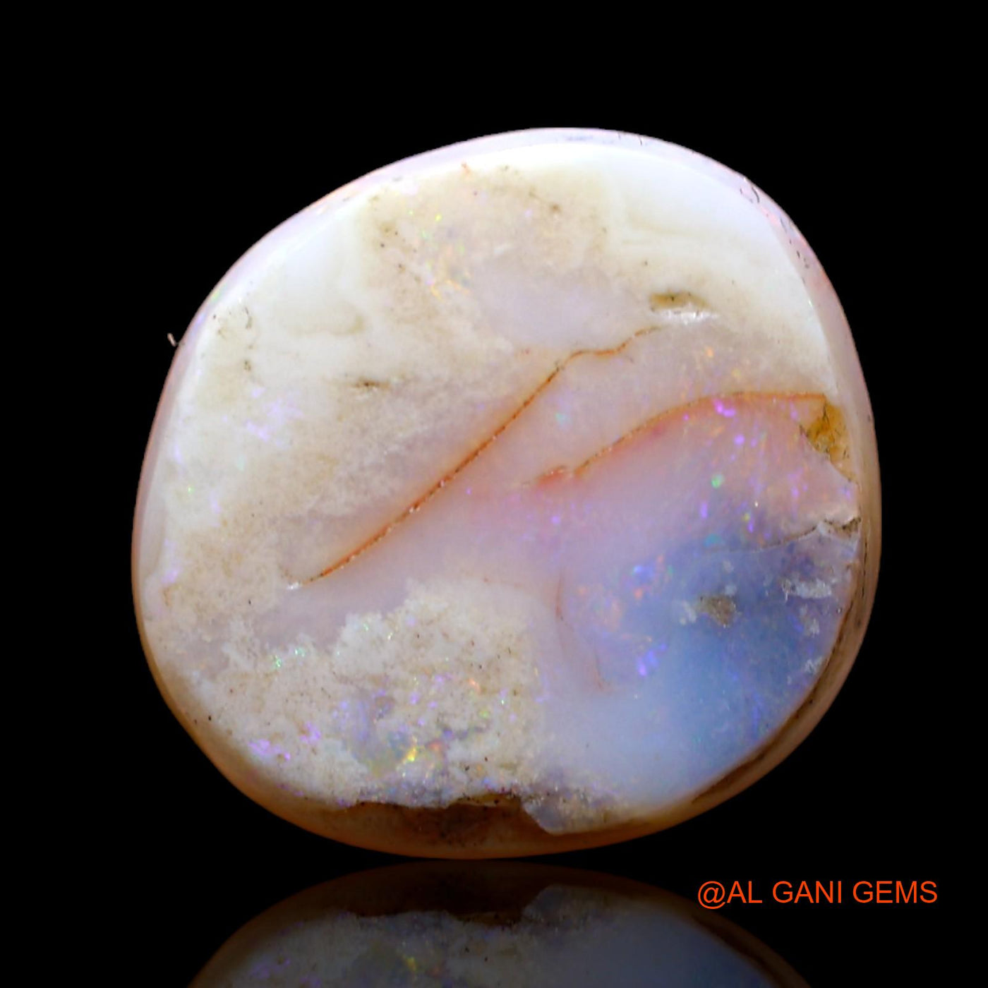 Natural Untreated Fire Opal Loose Gemstone Fancy Cabochon From Australia 4.00 Cts 13x12x4 mm AB-995
