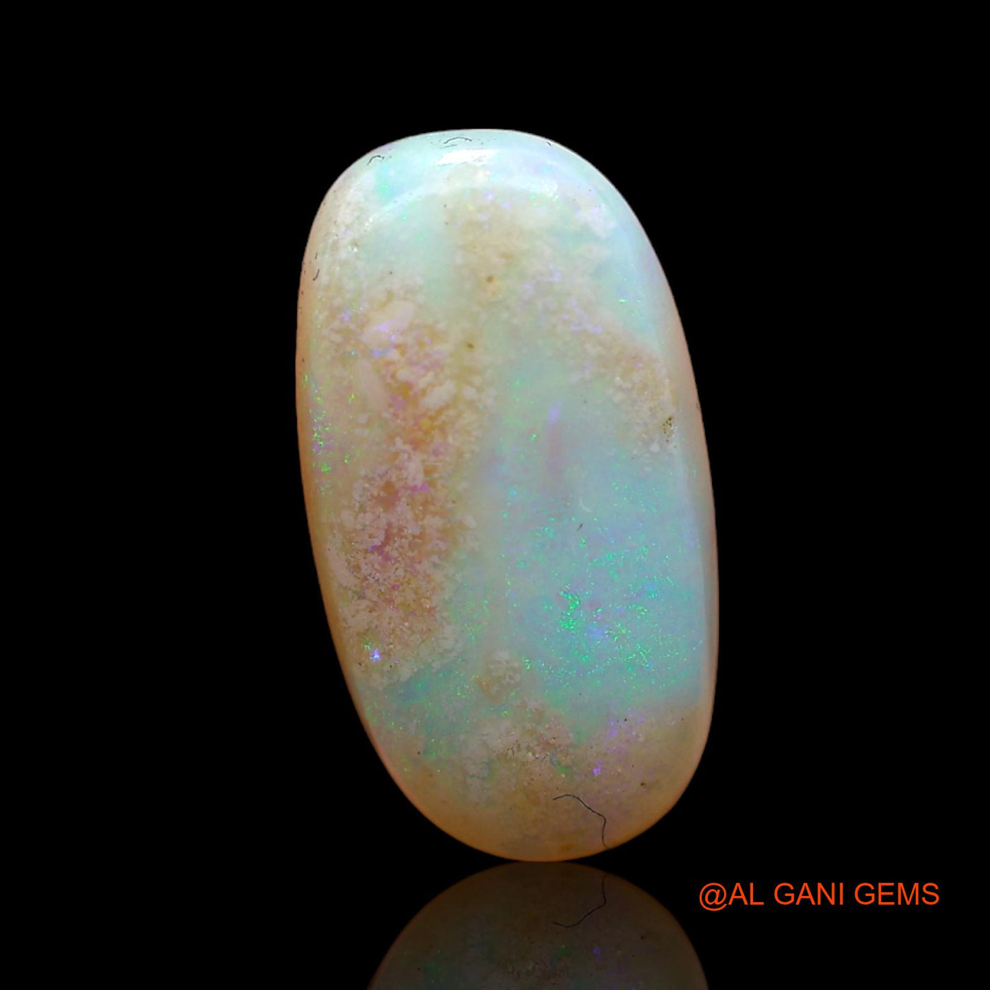 4.00 Cts Natural Australian Fire Opal Loose Gemstone Fancy Cabochon 16x8x3 mm AB-997