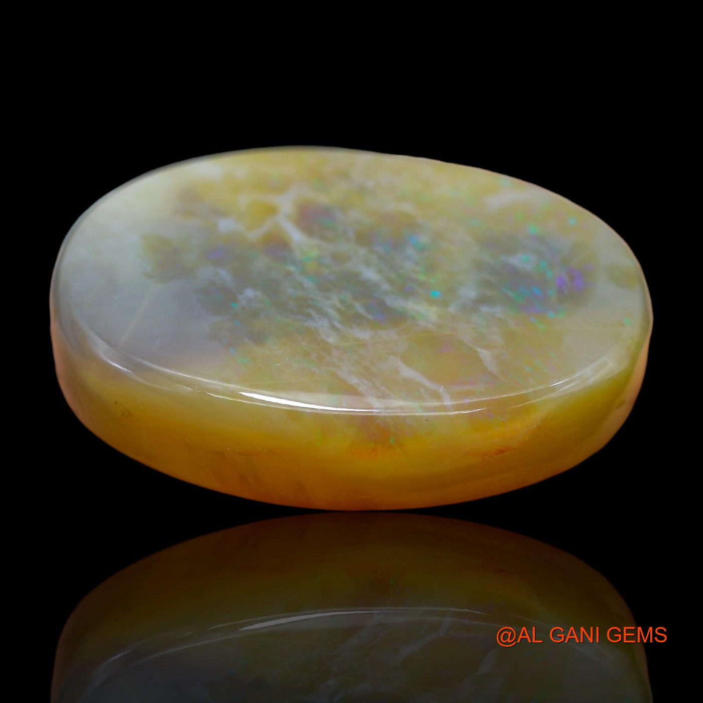 Natural Untreated Fire Opal Loose Gemstone Oval Cabochon From Australia 370.00 Cts 61x50x16 mm AB-999