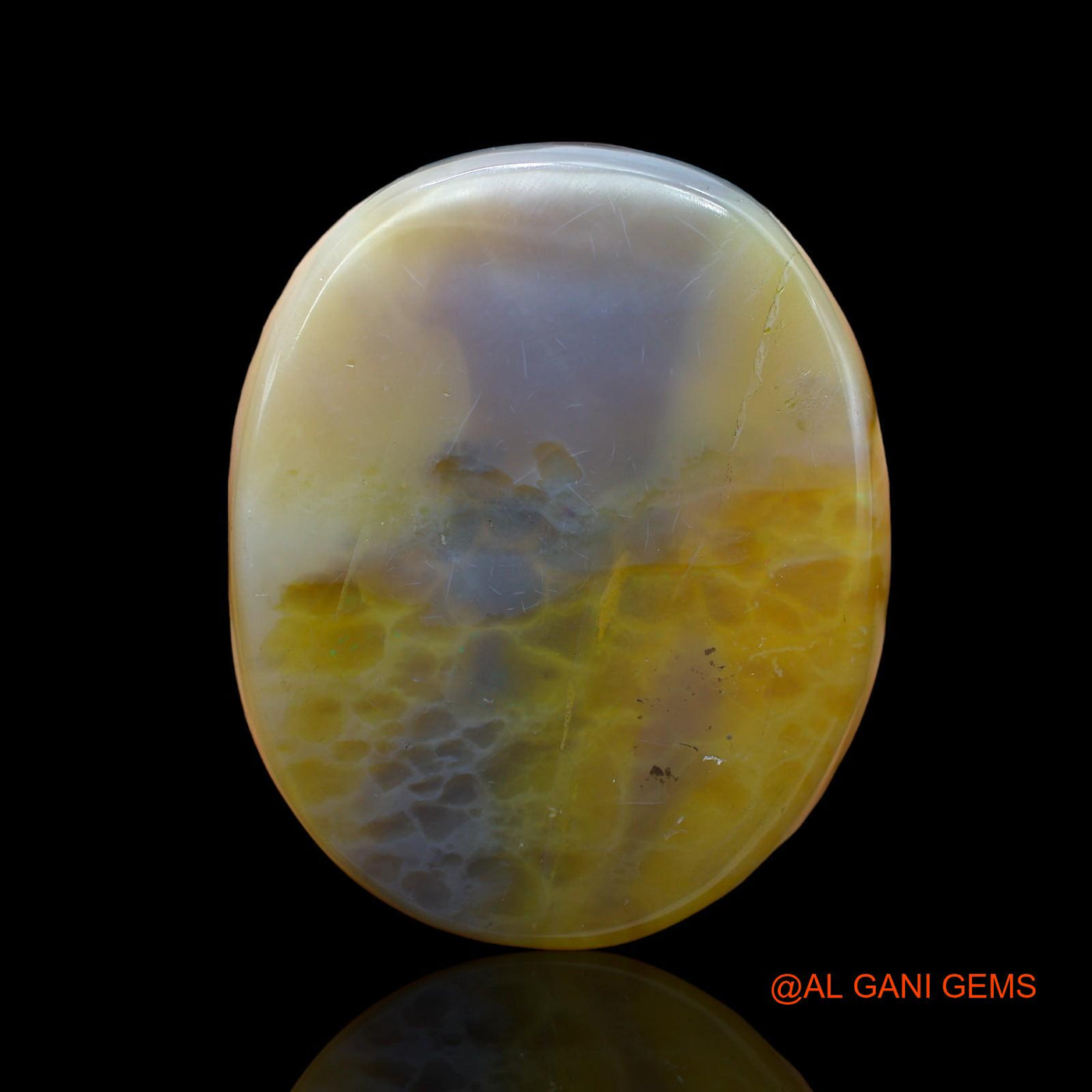 Natural Untreated Fire Opal Loose Gemstone Oval Cabochon From Australia 370.00 Cts 61x50x16 mm AB-999
