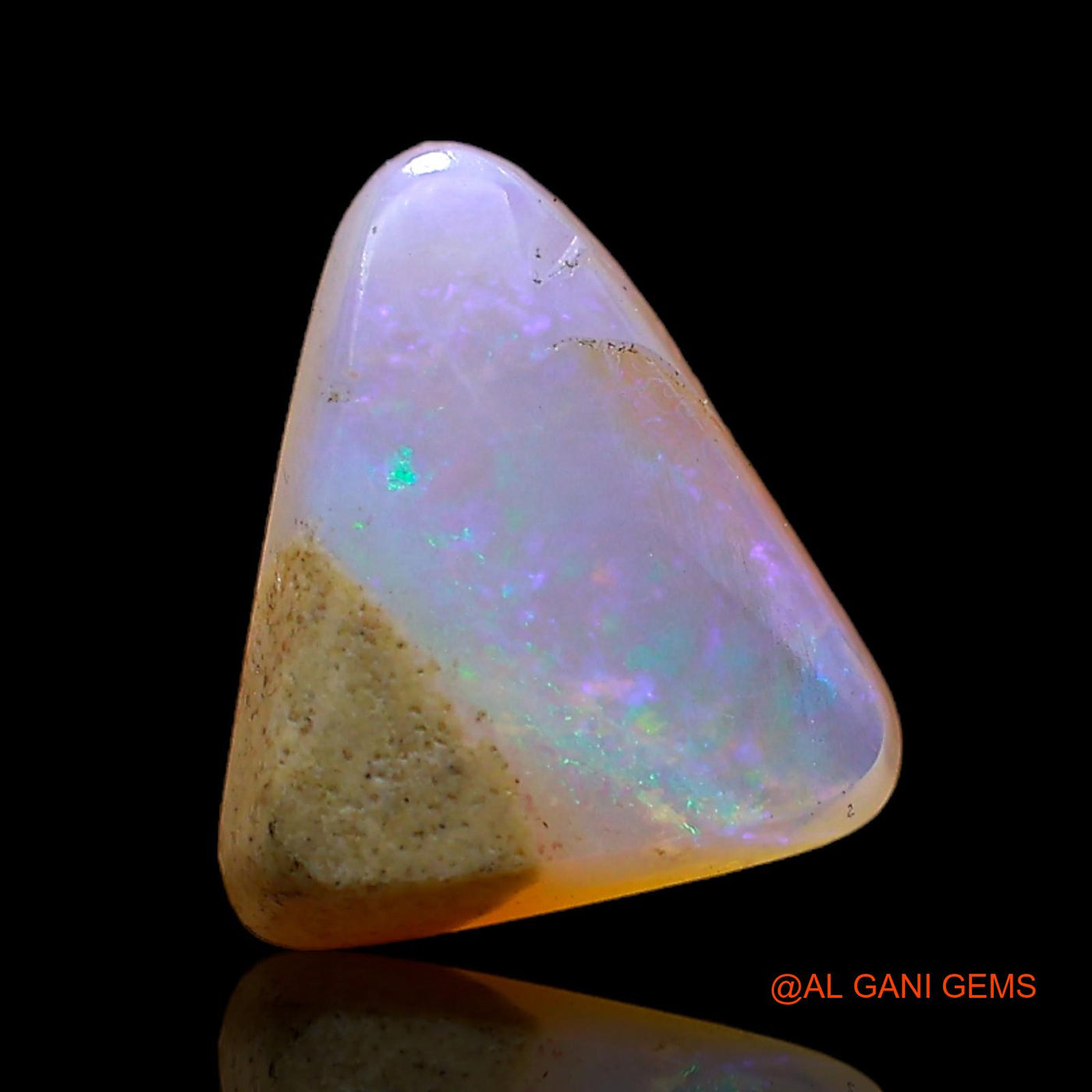 Natural Untreated Fire Opal Loose Gemstone Trillion Cabochon From Australia 2.00 Cts 10x9x4 mm AC-1000