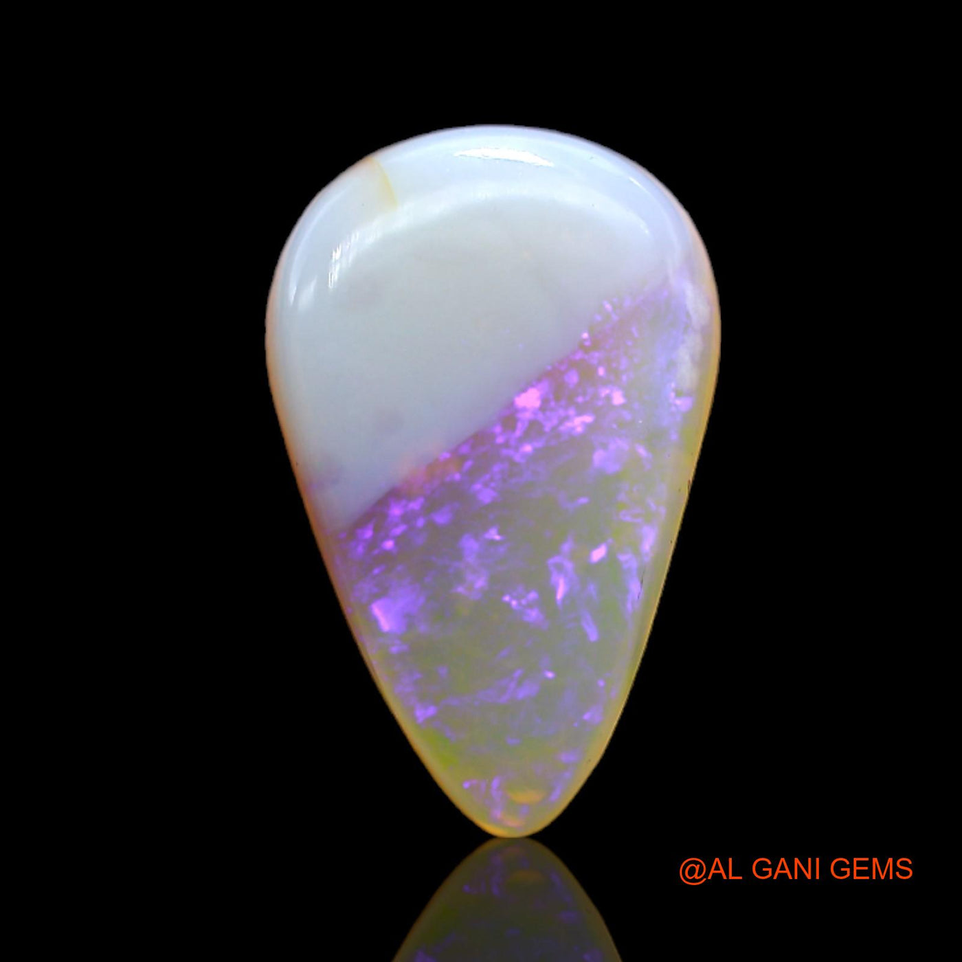 6.00 Cts Natural Australian Fire Opal Loose Gemstone Pear Cabochon 17x11x5 mm AC-106