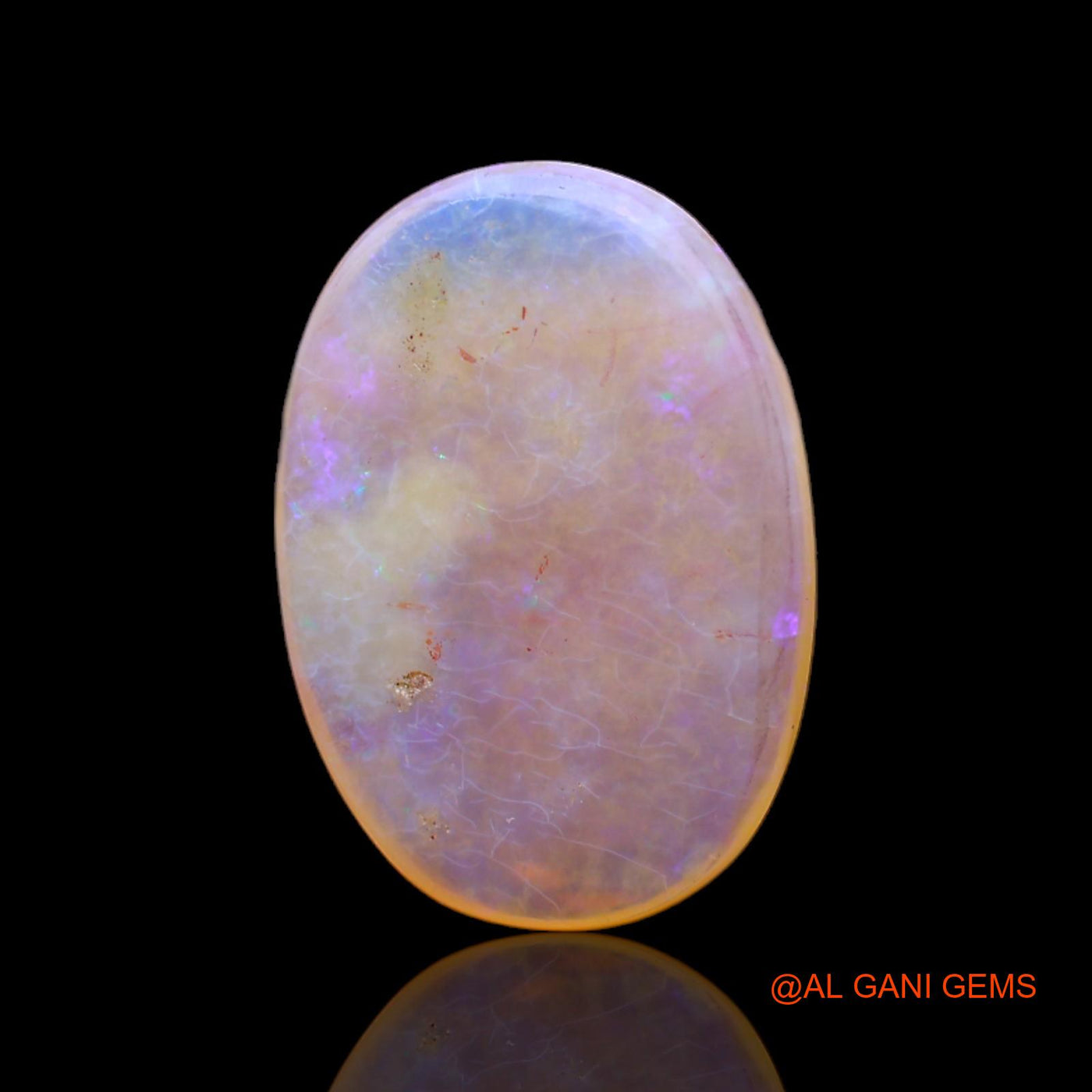 Natural Fire Opal Gemstone 7.00 Cts Loose Oval Cabochon From Australia 20x14x3 mm AC-11