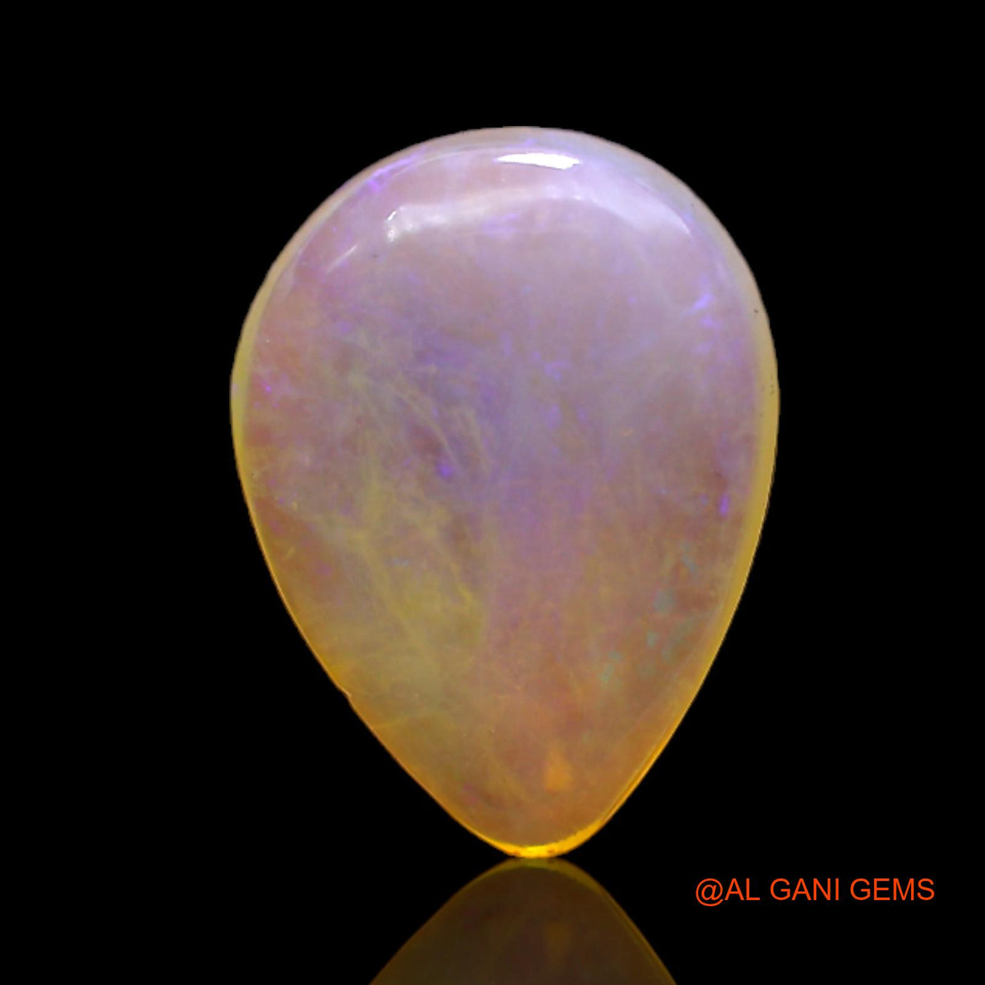 Natural Fire Opal Gemstone 4.00 Cts Loose Pear Cabochon From Australia 15x12x4 mm AC-170