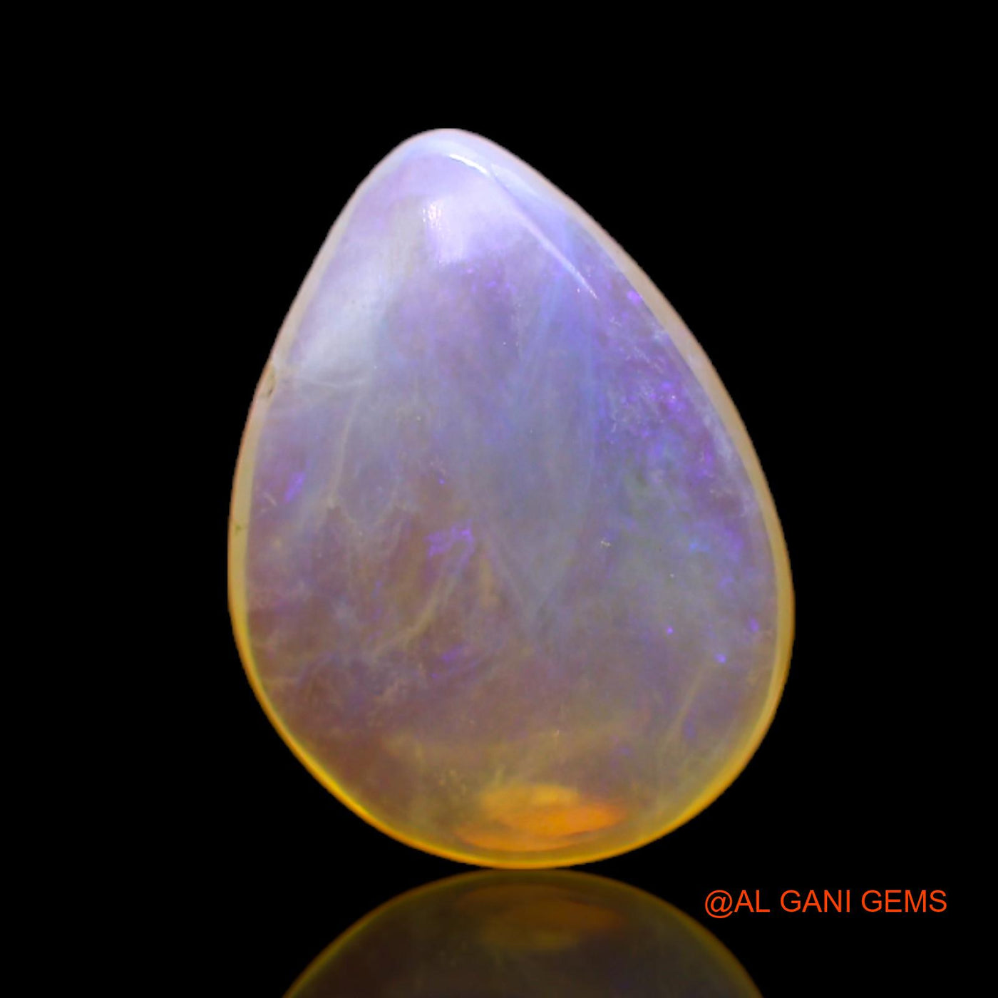 Natural Fire Opal Gemstone 4.00 Cts Loose Pear Cabochon From Australia 15x12x4 mm AC-170