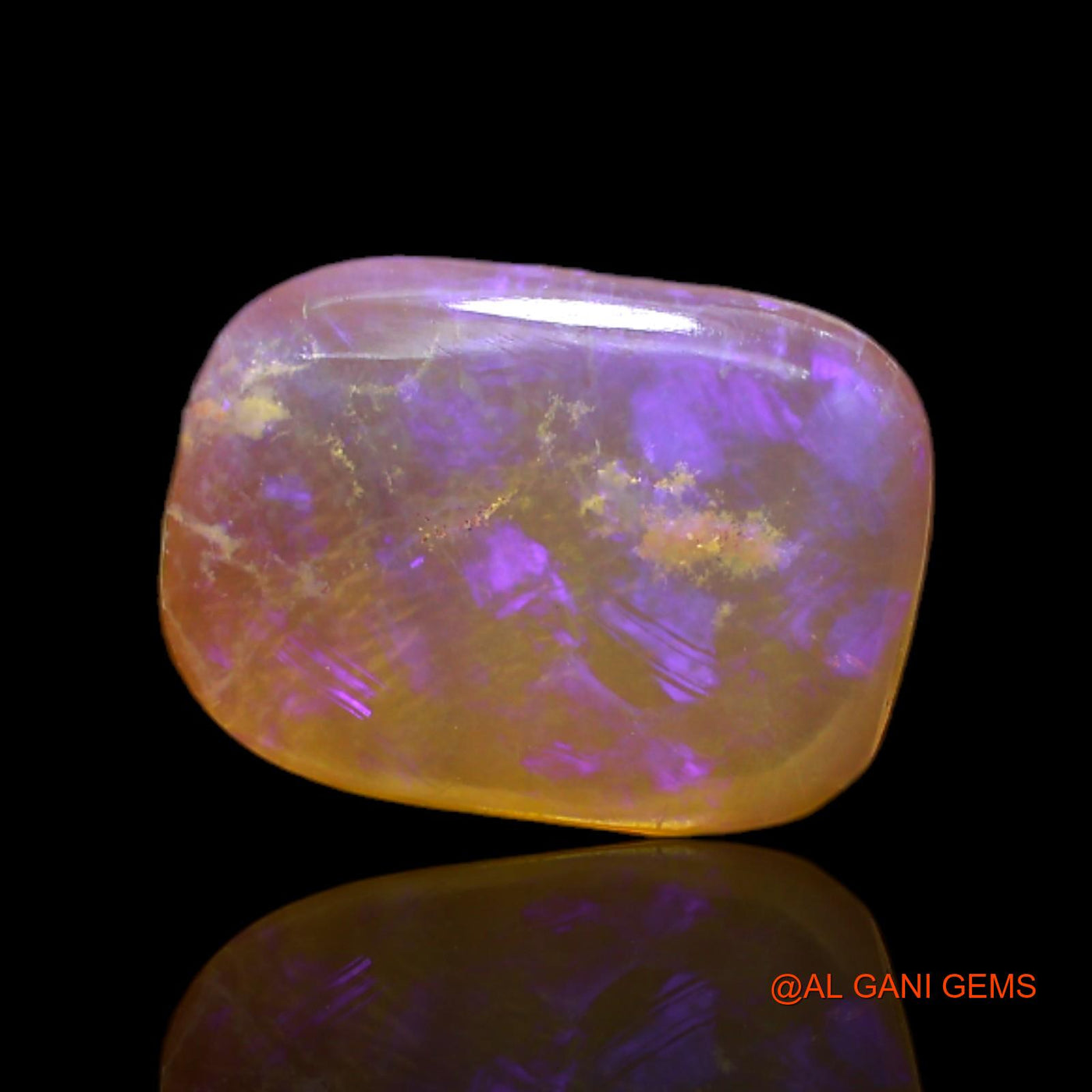 2.00 Cts Unheated Australian Fire Opal Loose Gemstone Oval Cabochon Natural 14x10x2 mm AC-187