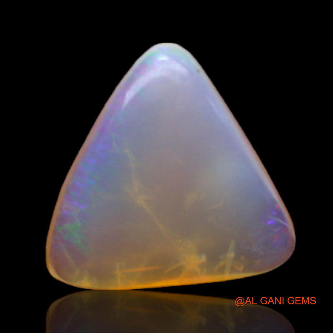 3.00 Cts Natural Australian Fire Opal Loose Gemstone Trillion Cabochon 12x12x4 mm AC-191