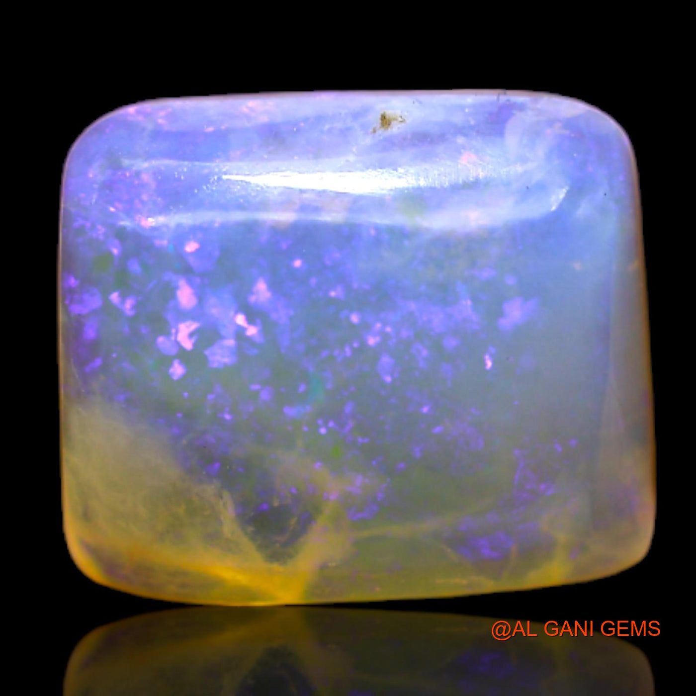 4.00 Cts Unheated Australian Fire Opal Loose Gemstone Square Cabochon Natural 11x10x5 mm AC-196