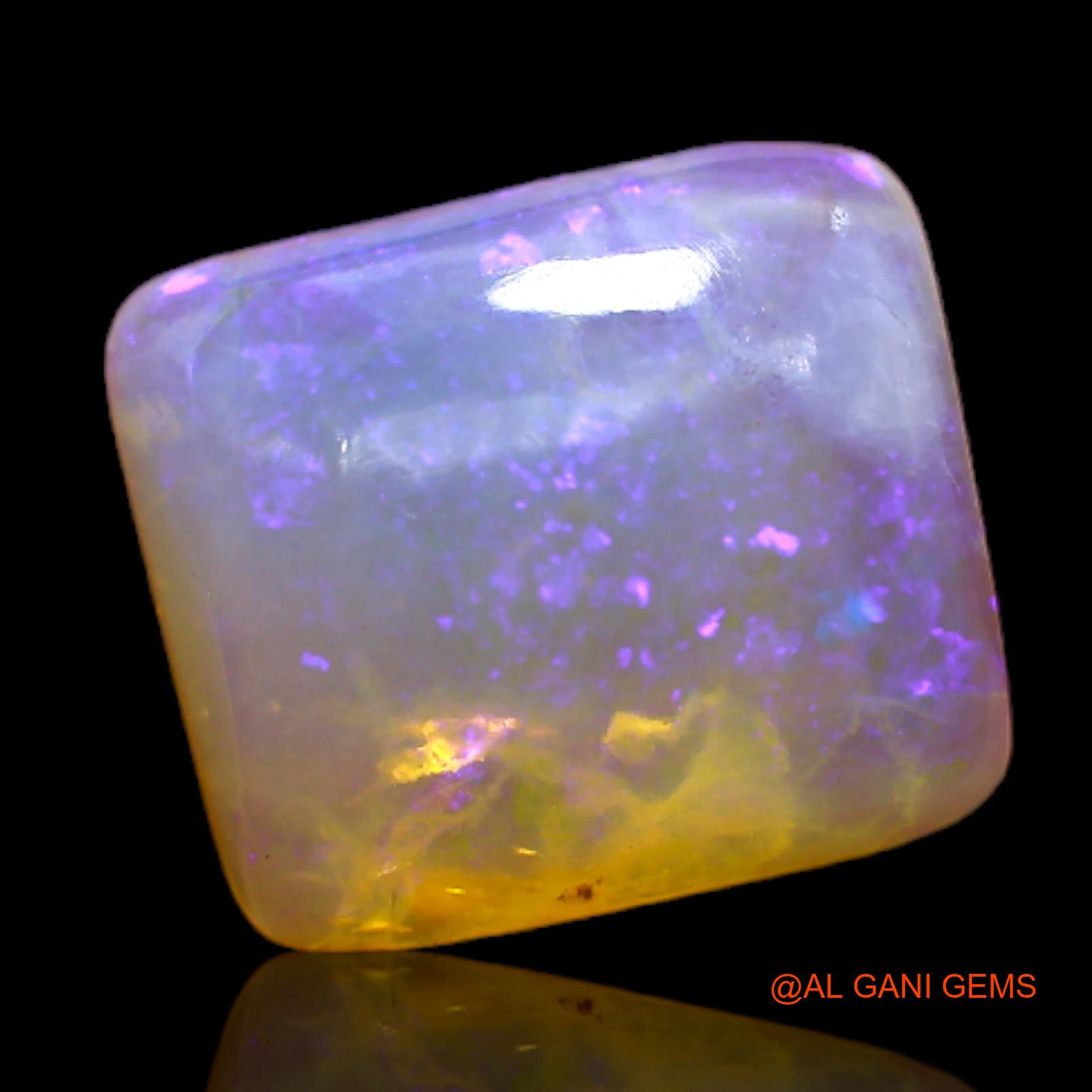 4.00 Cts Unheated Australian Fire Opal Loose Gemstone Square Cabochon Natural 11x10x5 mm AC-196