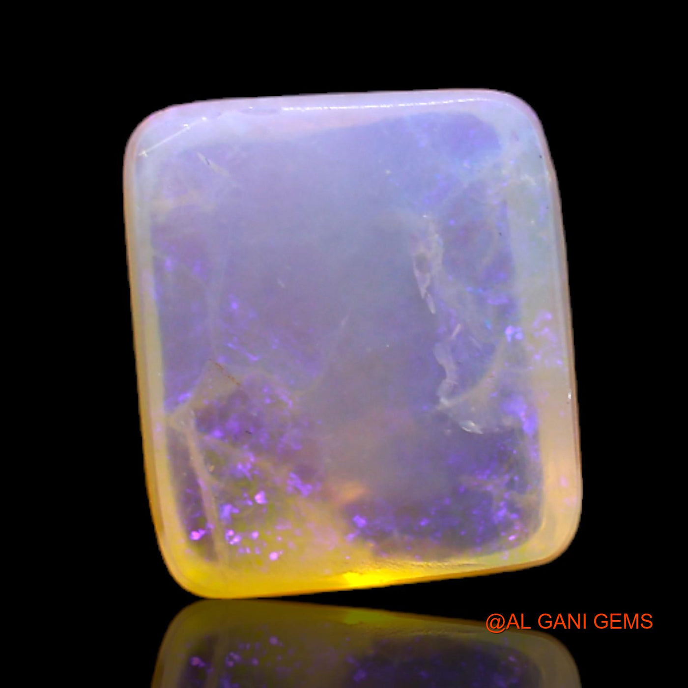 4.00 Cts Unheated Australian Fire Opal Loose Gemstone Square Cabochon Natural 11x10x5 mm AC-196