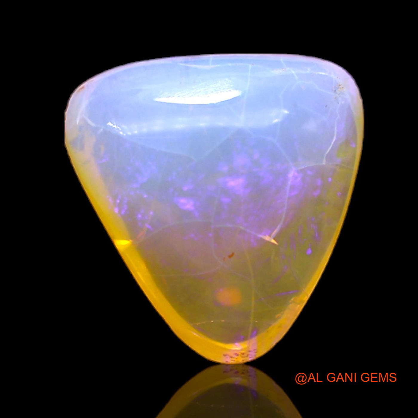 Natural Fire Opal Gemstone 3.00 Cts Loose Trillion Cabochon From Australia 11x11x5 mm AC-197