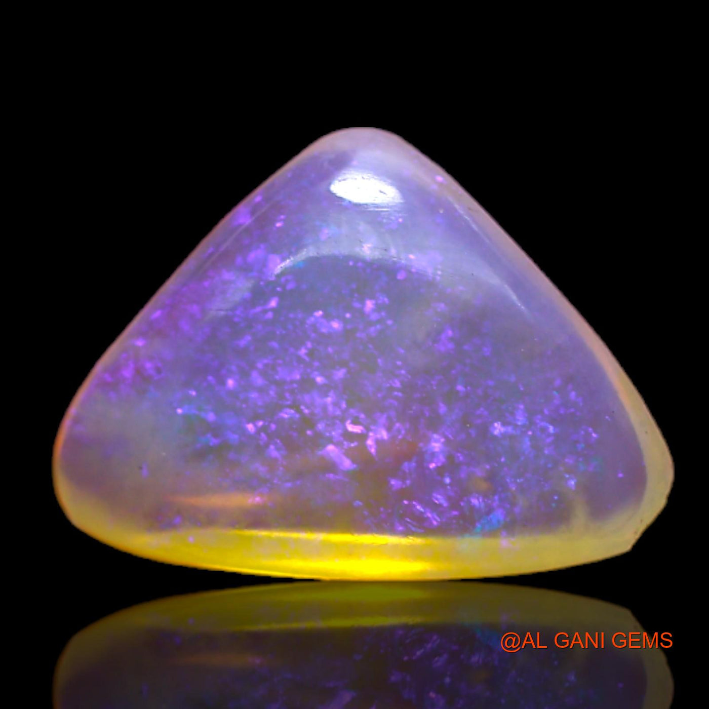 Natural Untreated Fire Opal Loose Gemstone Trillion Cabochon From Australia 2.00 Cts 14x10x4 mm AC-198